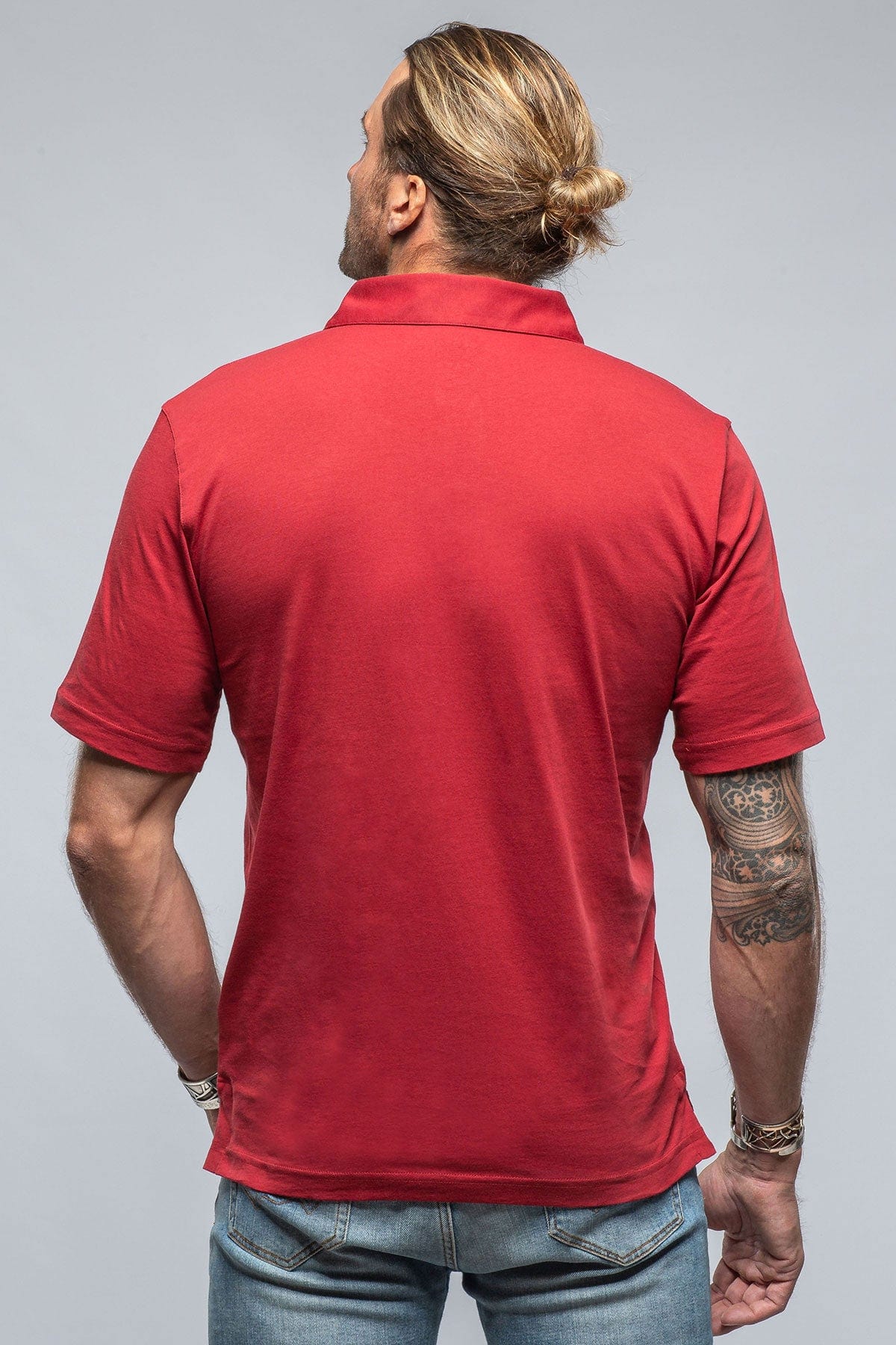 Cruz Cotton Polo in Red - Image 4