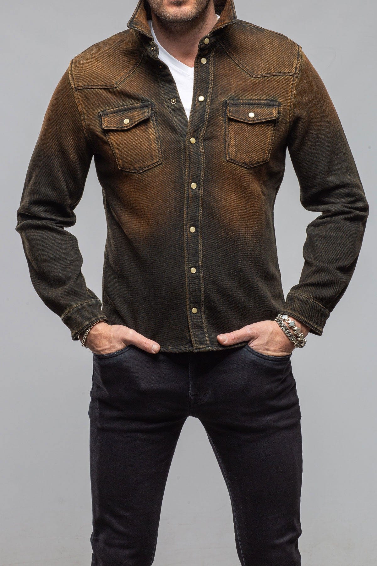 Cutter Knit Snap Shirt In Rhume - Image 2