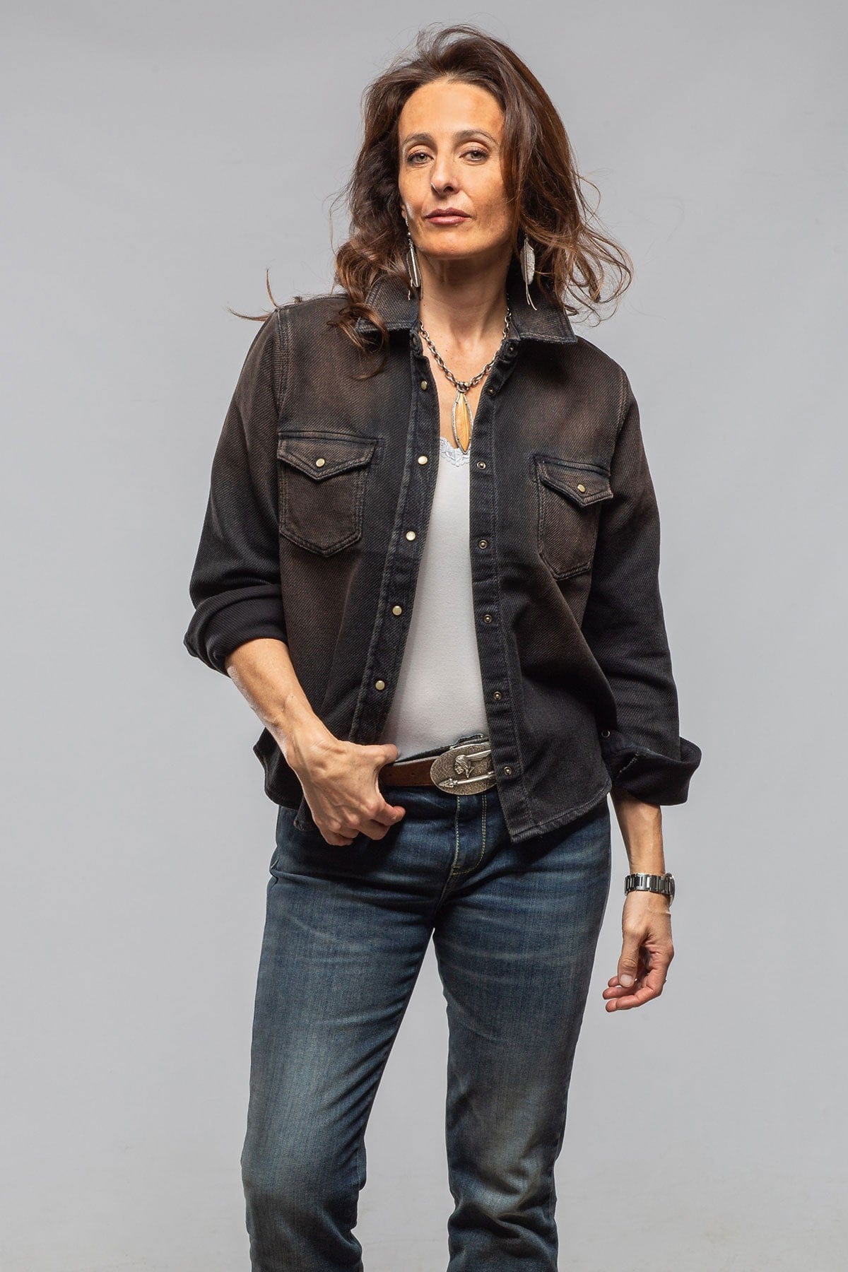 Dakota Western Knit Shirt In Desert Overdye