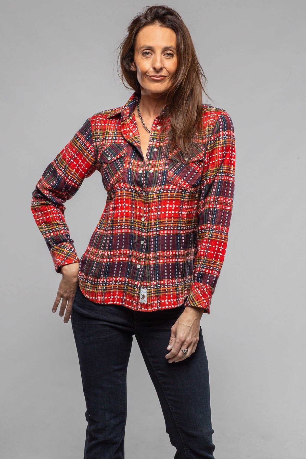 Daria Basket Weave Cashmere Shirt In Persimmons