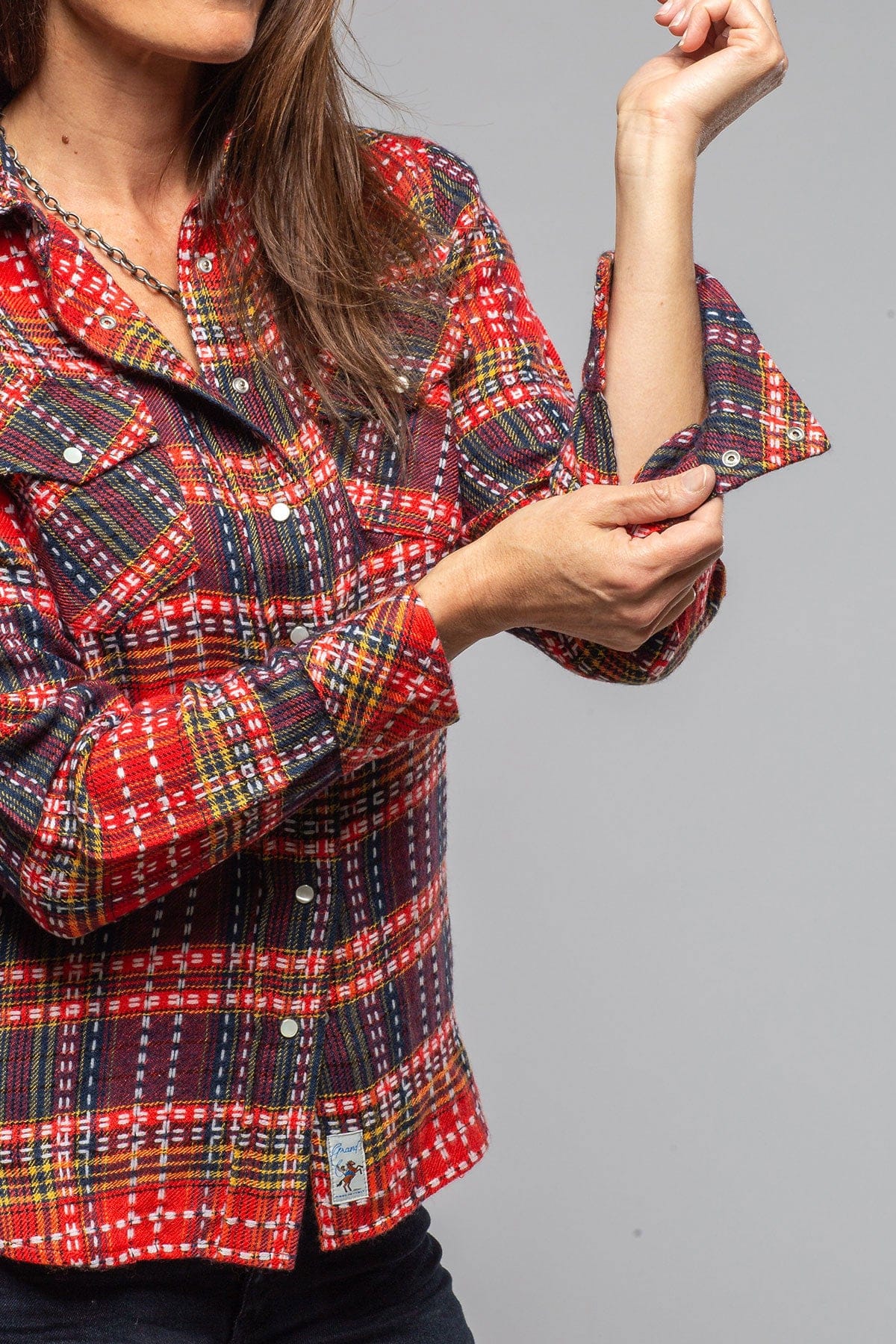 Daria Basket Weave Cashmere Shirt In Persimmons - Image 2