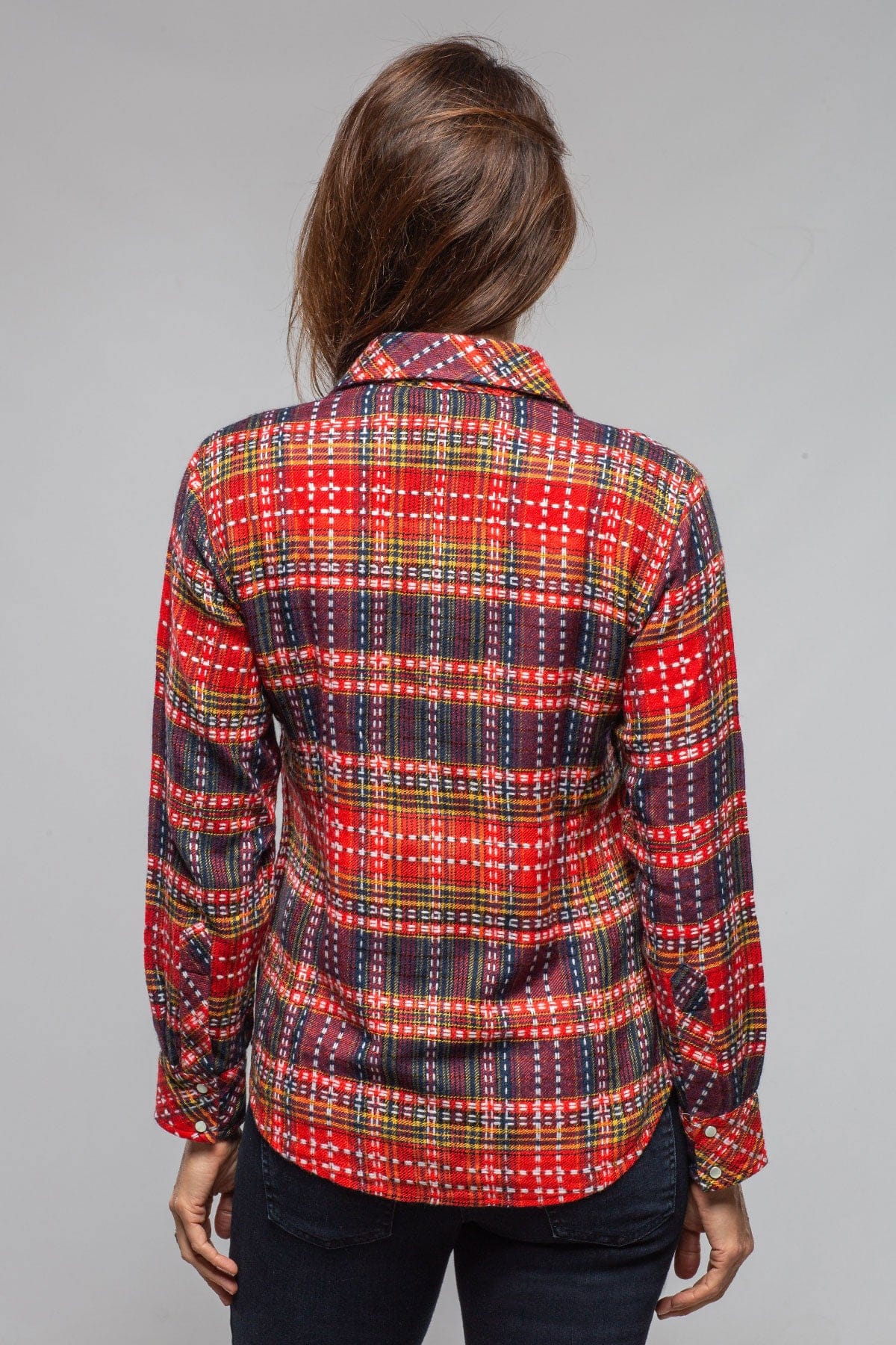 Daria Basket Weave Cashmere Shirt In Persimmons - Image 3