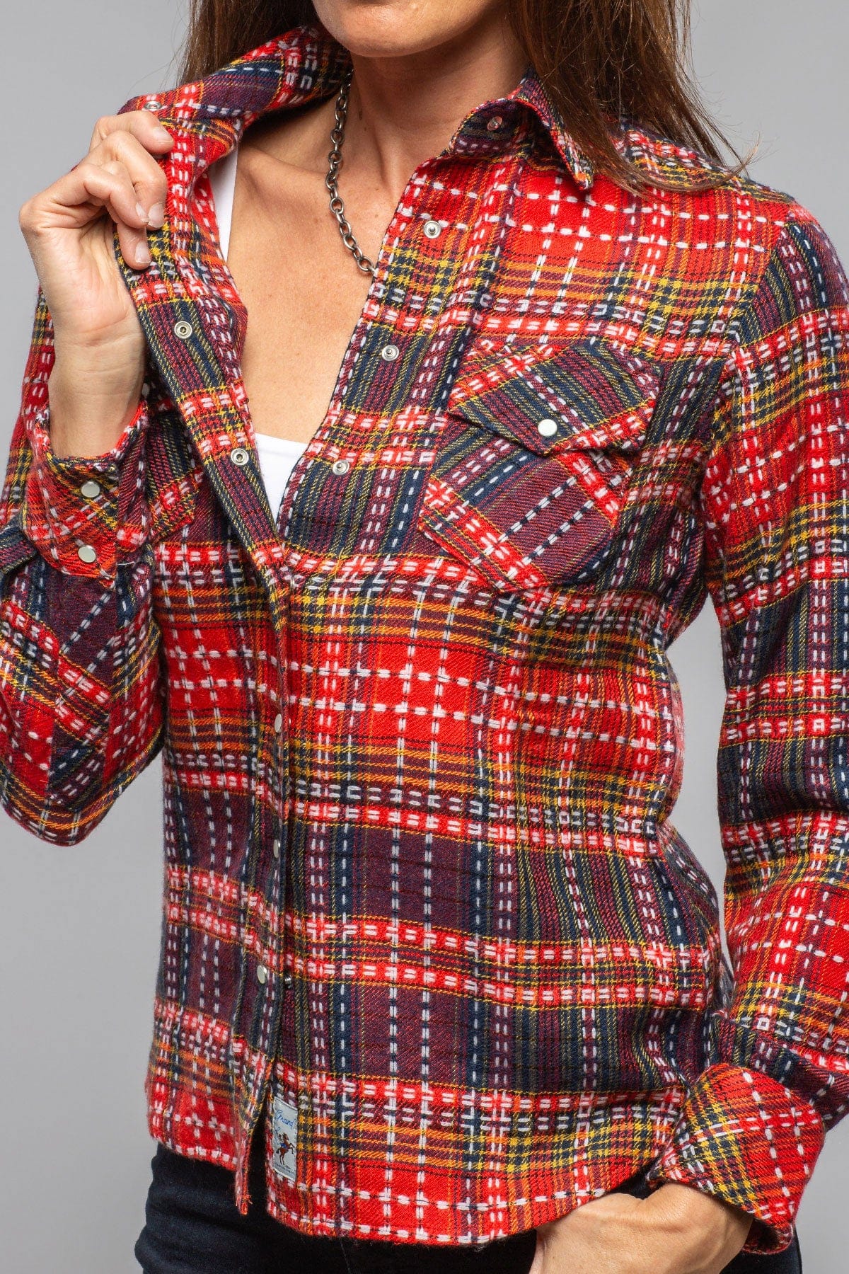 Daria Basket Weave Cashmere Shirt In Persimmons - Image 4