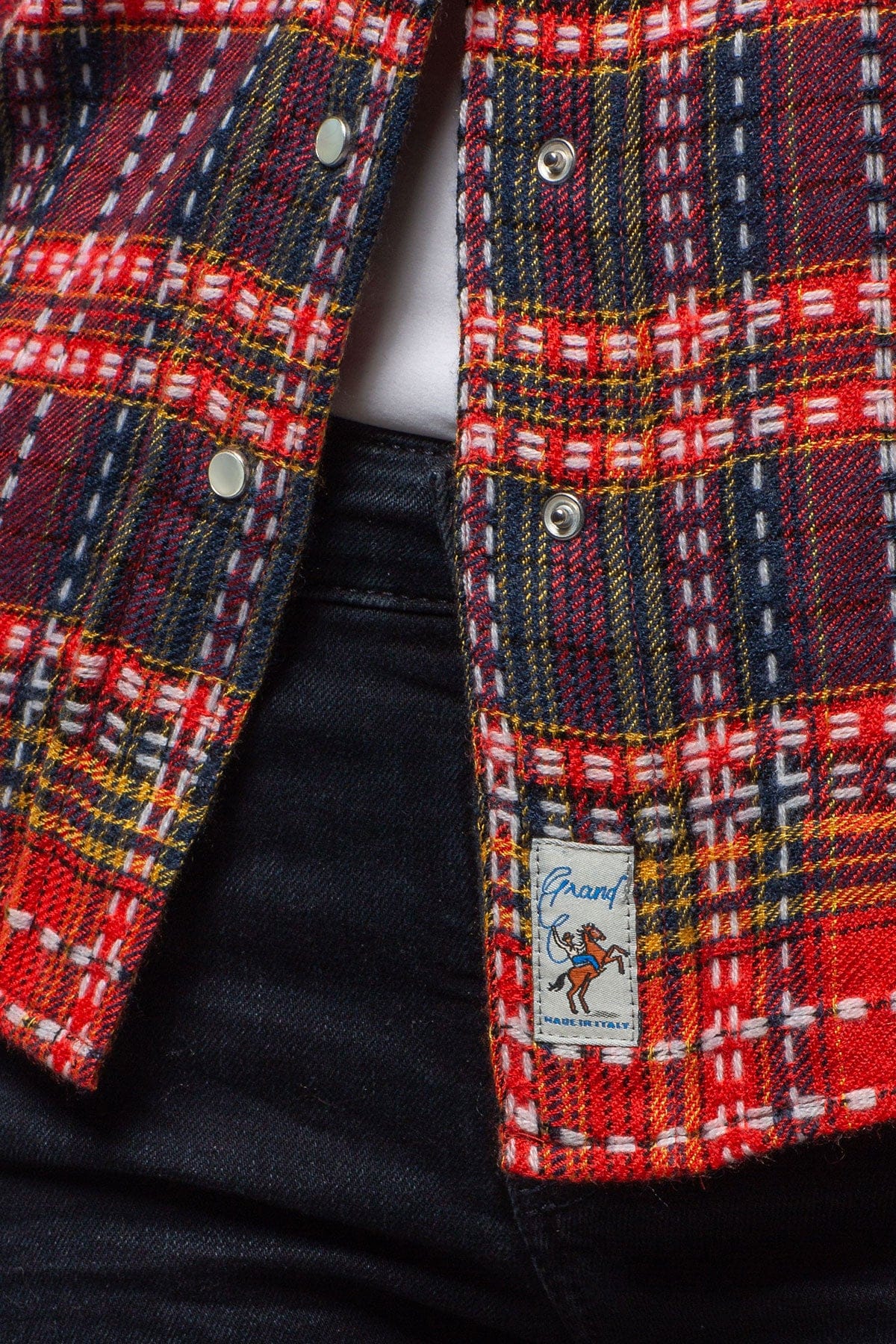 Daria Basket Weave Cashmere Shirt In Persimmons - Image 6