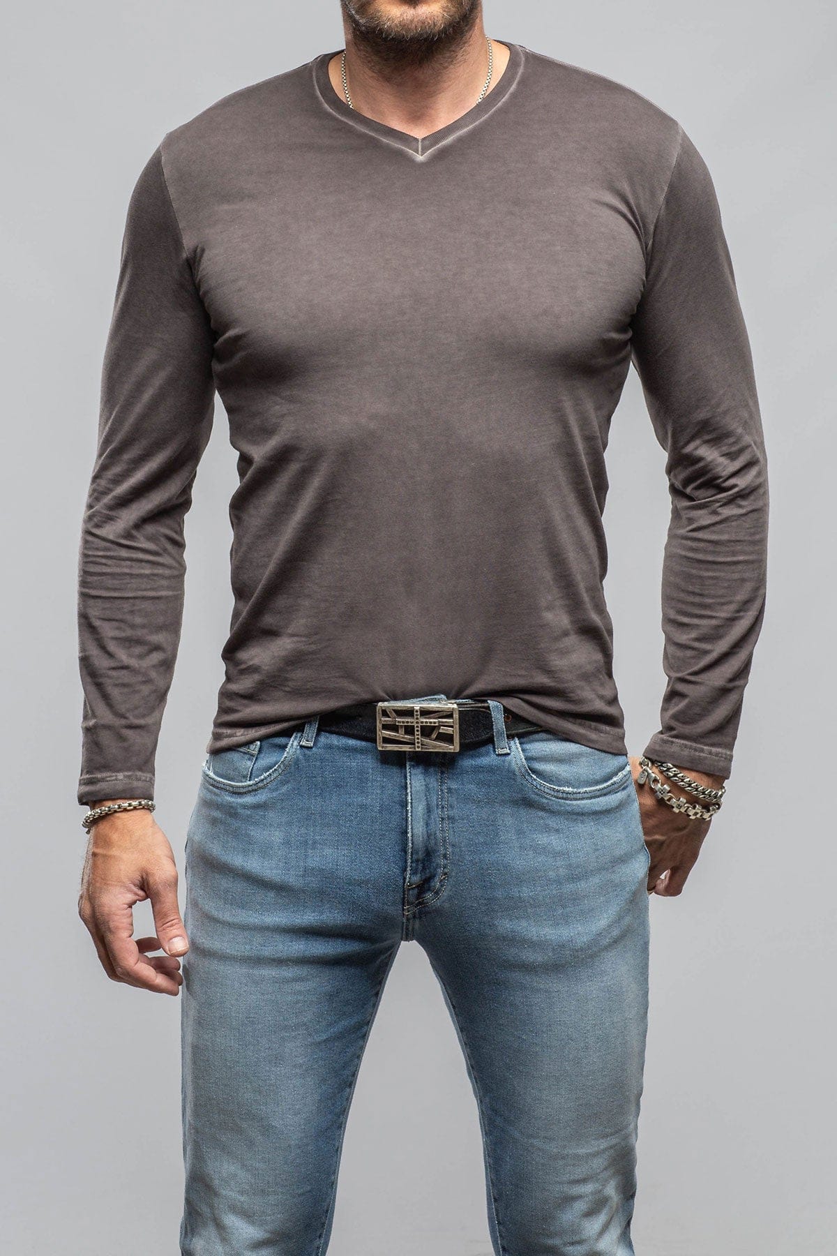 Del Mar LS V-Neck In Basalt