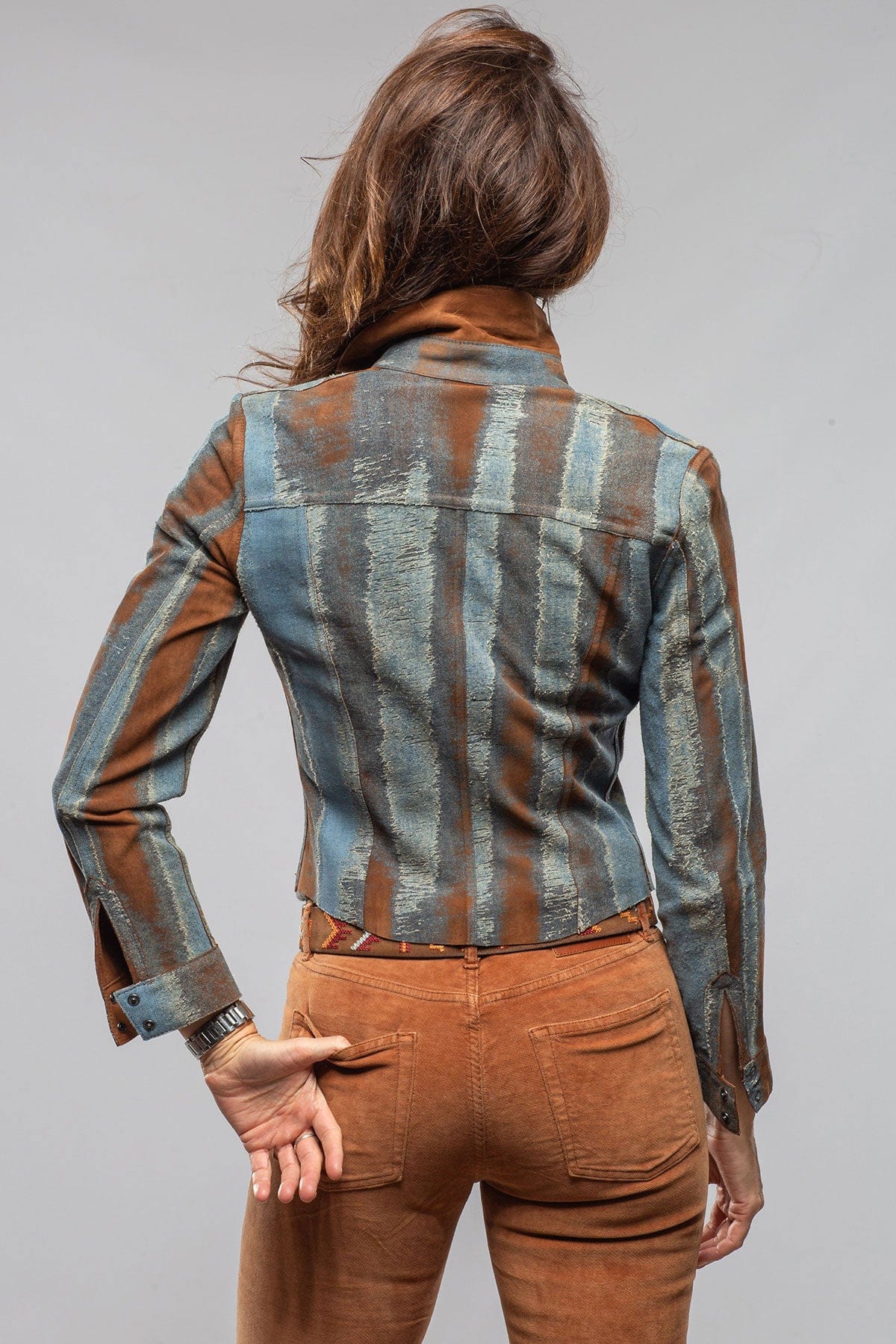 Delaney Reversible Suede/Denim Madras Snap Shirt - Image 5