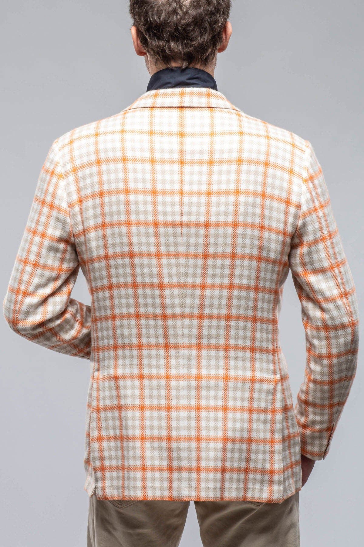 Eagan Cashmere Sport Coat in Cream and Orange - Image 2