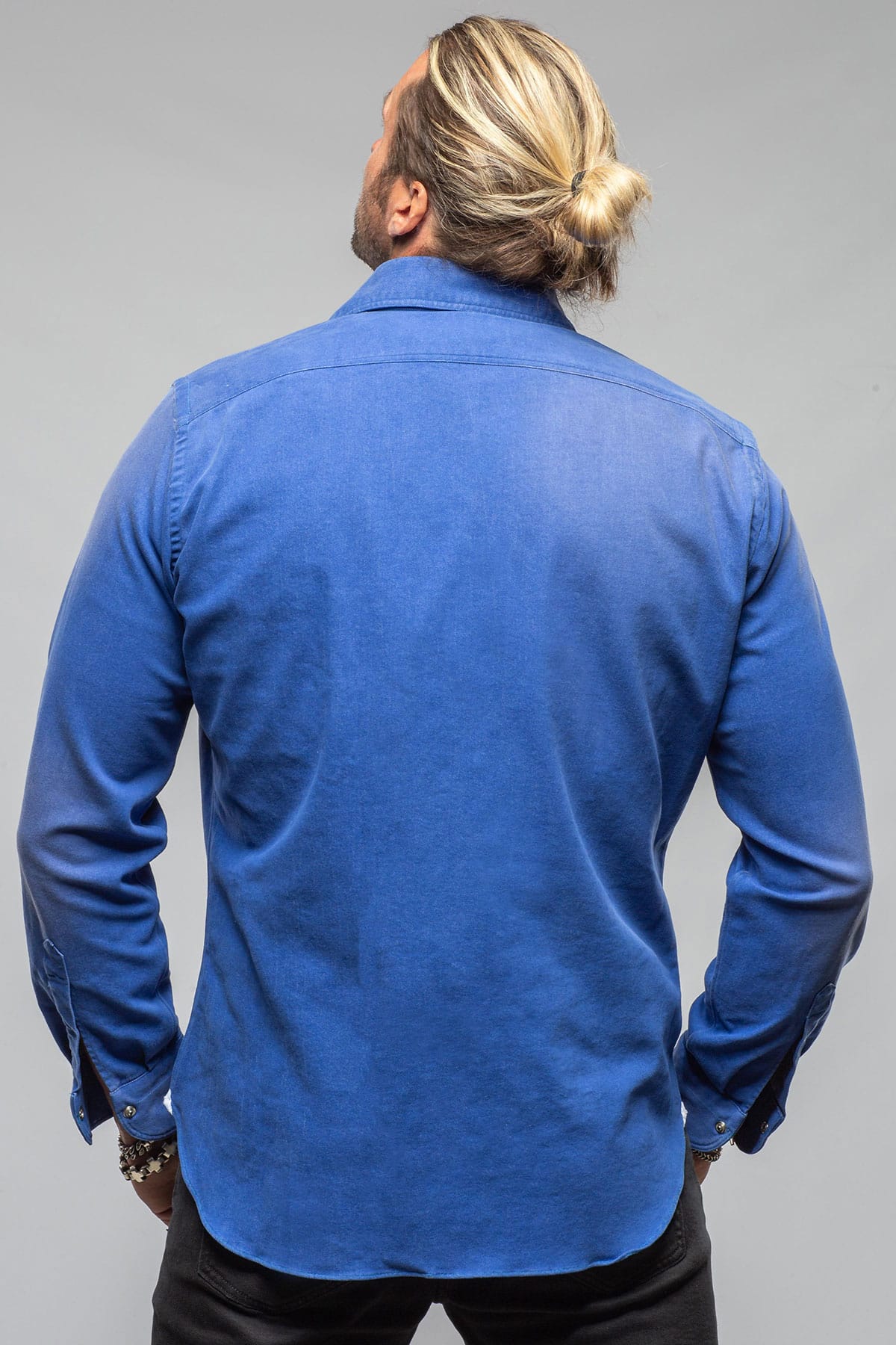 Elias Denim Western Snap Shirt In Blue - Image 5