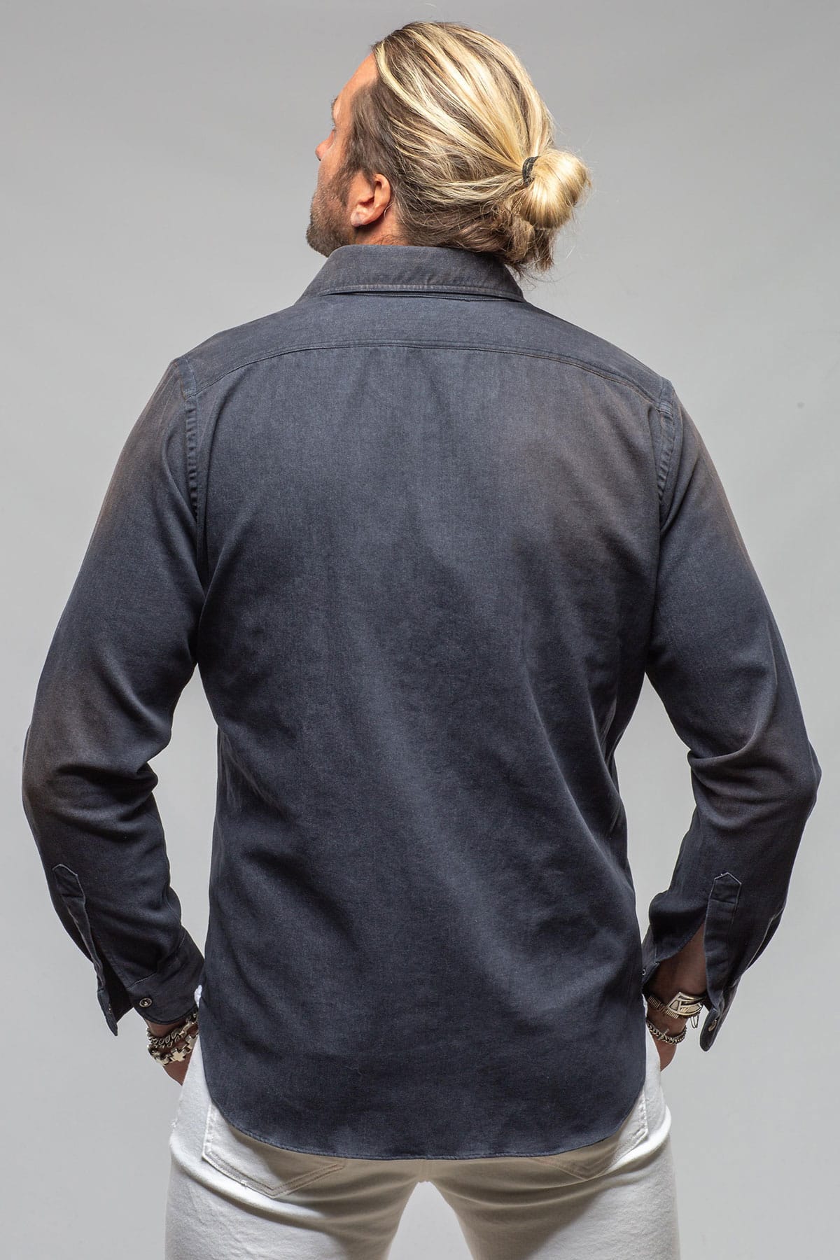 Elias Denim Western Snap Shirt In Navy - Image 5