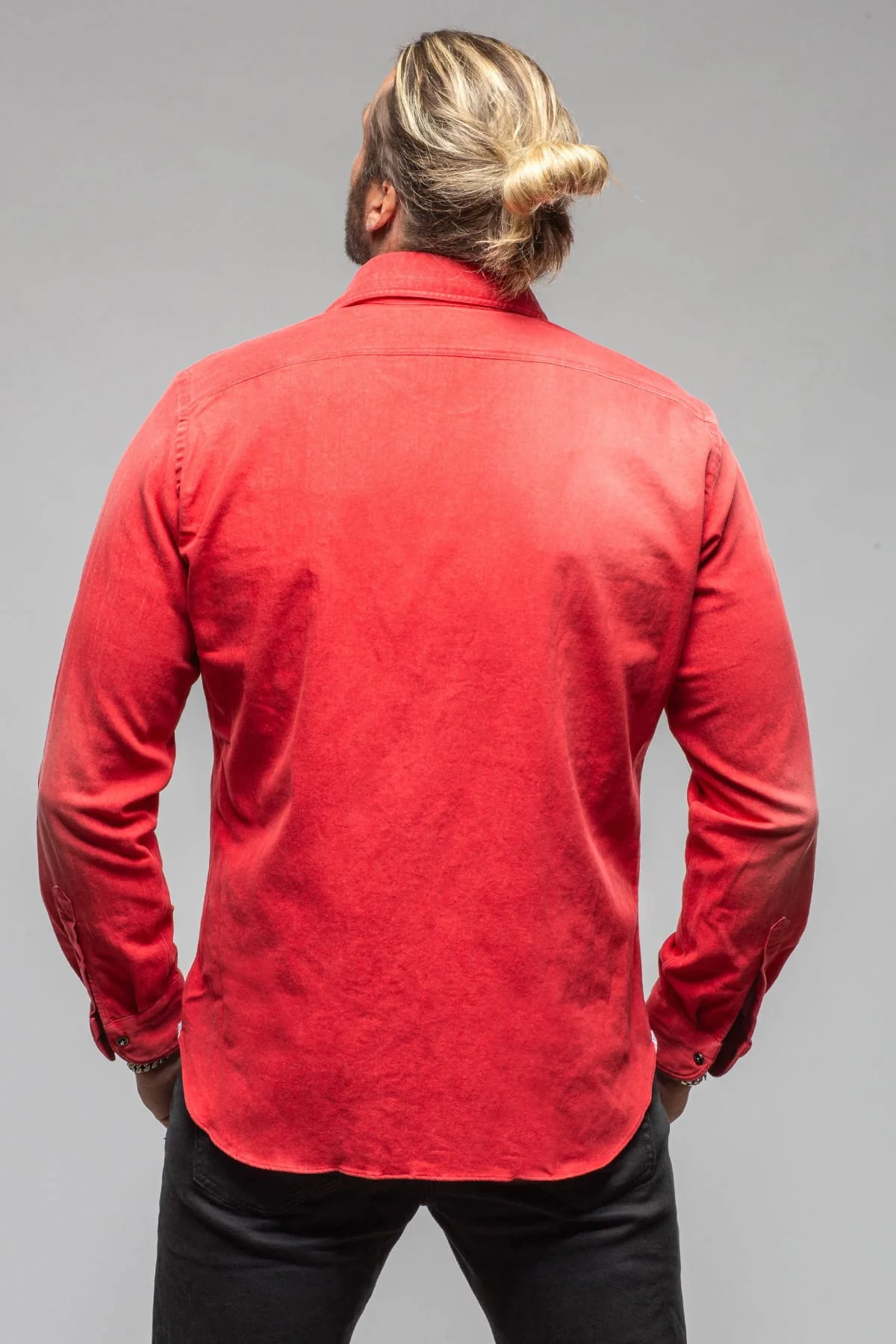 Elias Denim Western Snap Shirt In Red - Image 5