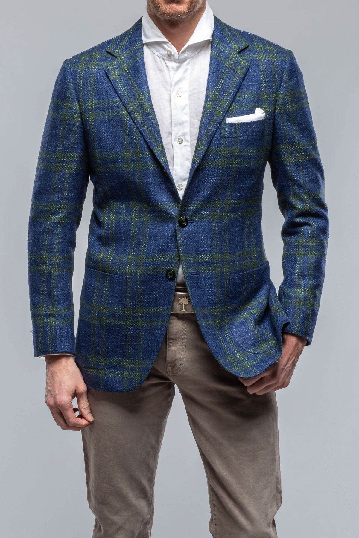 Elko Cashmere Sport Coat in Blue and Green
