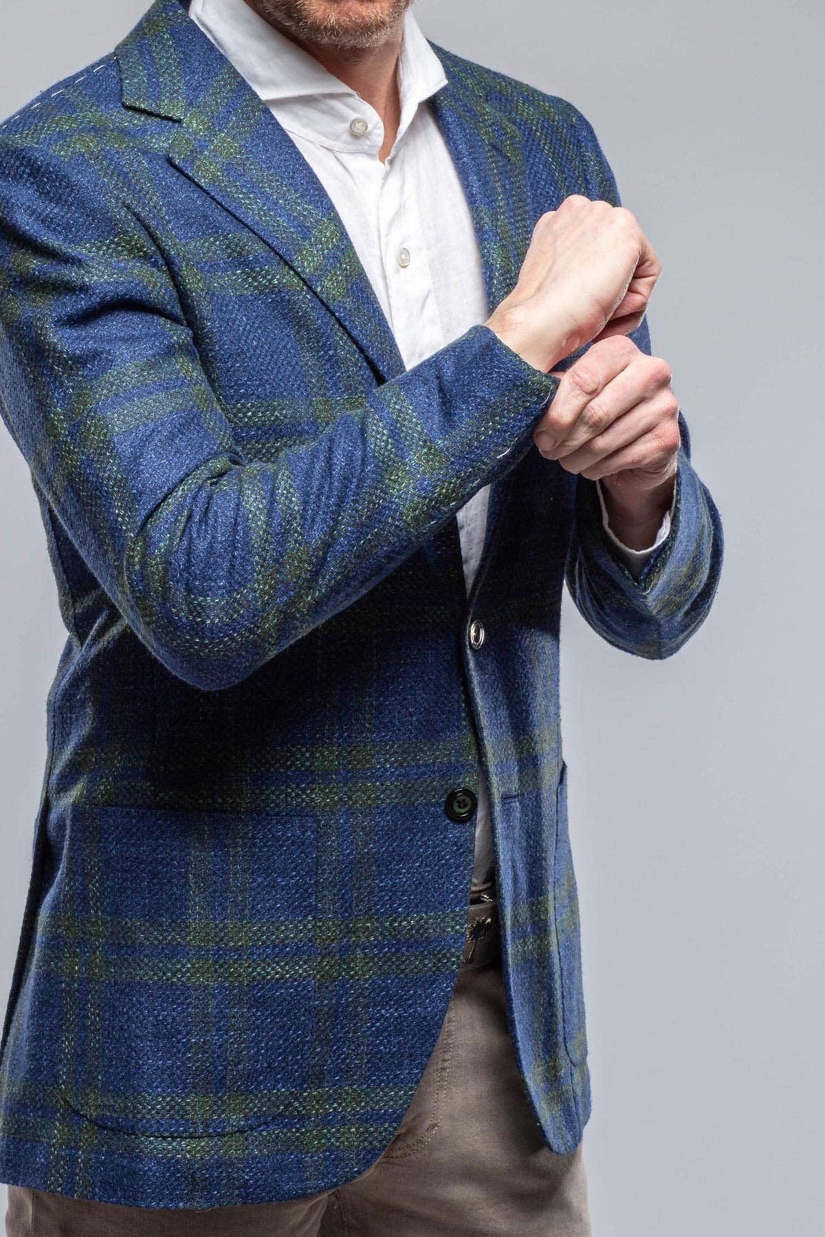 Elko Cashmere Sport Coat in Blue and Green - Image 2