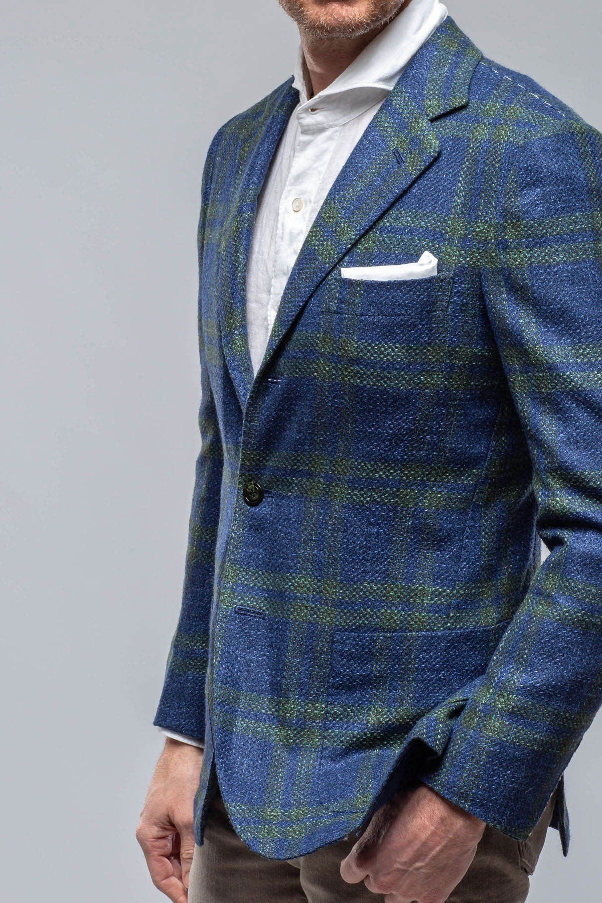 Elko Cashmere Sport Coat in Blue and Green - Image 3