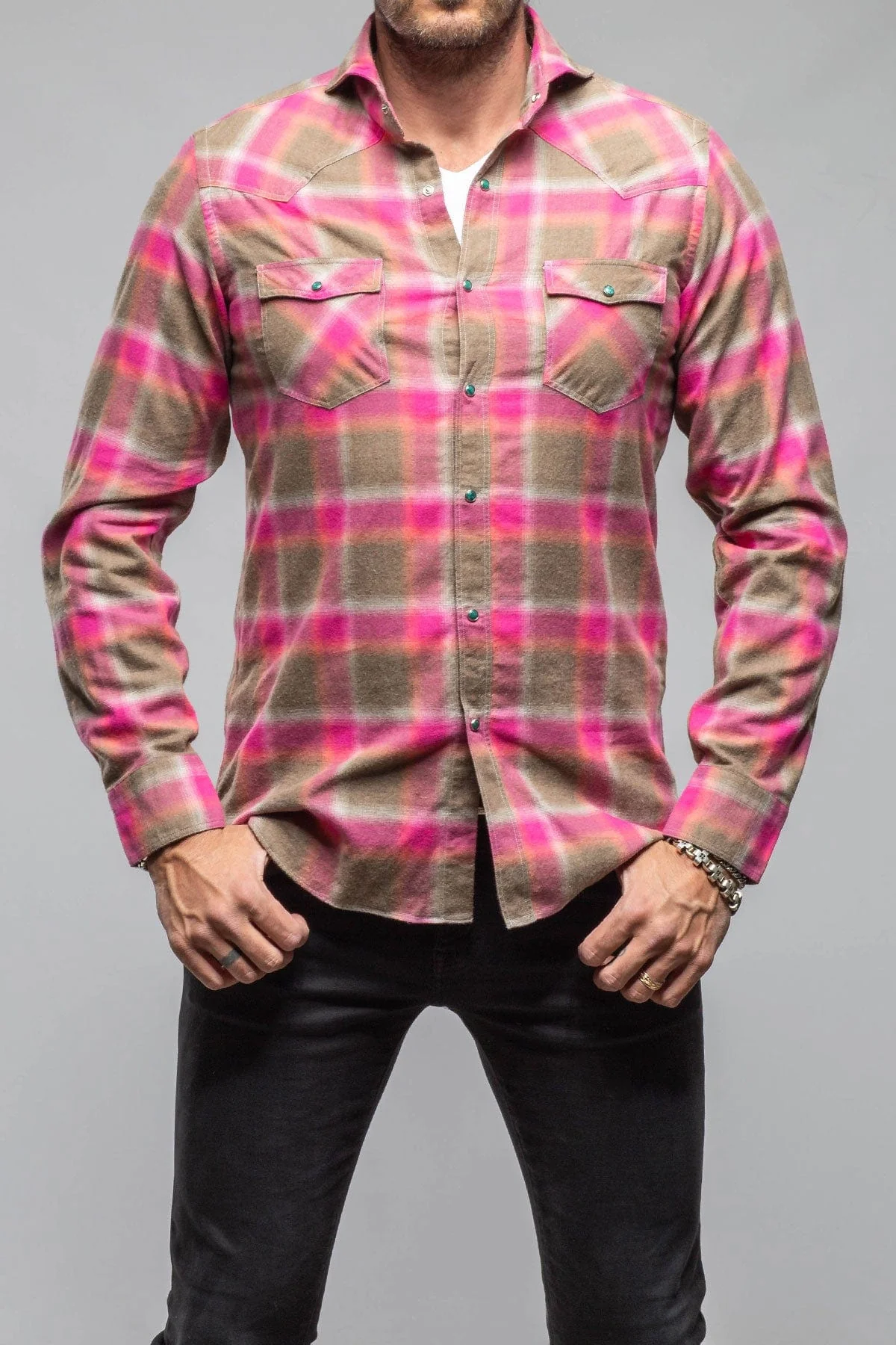 Enchanted Western Cotton Snap In Sprayed Pink