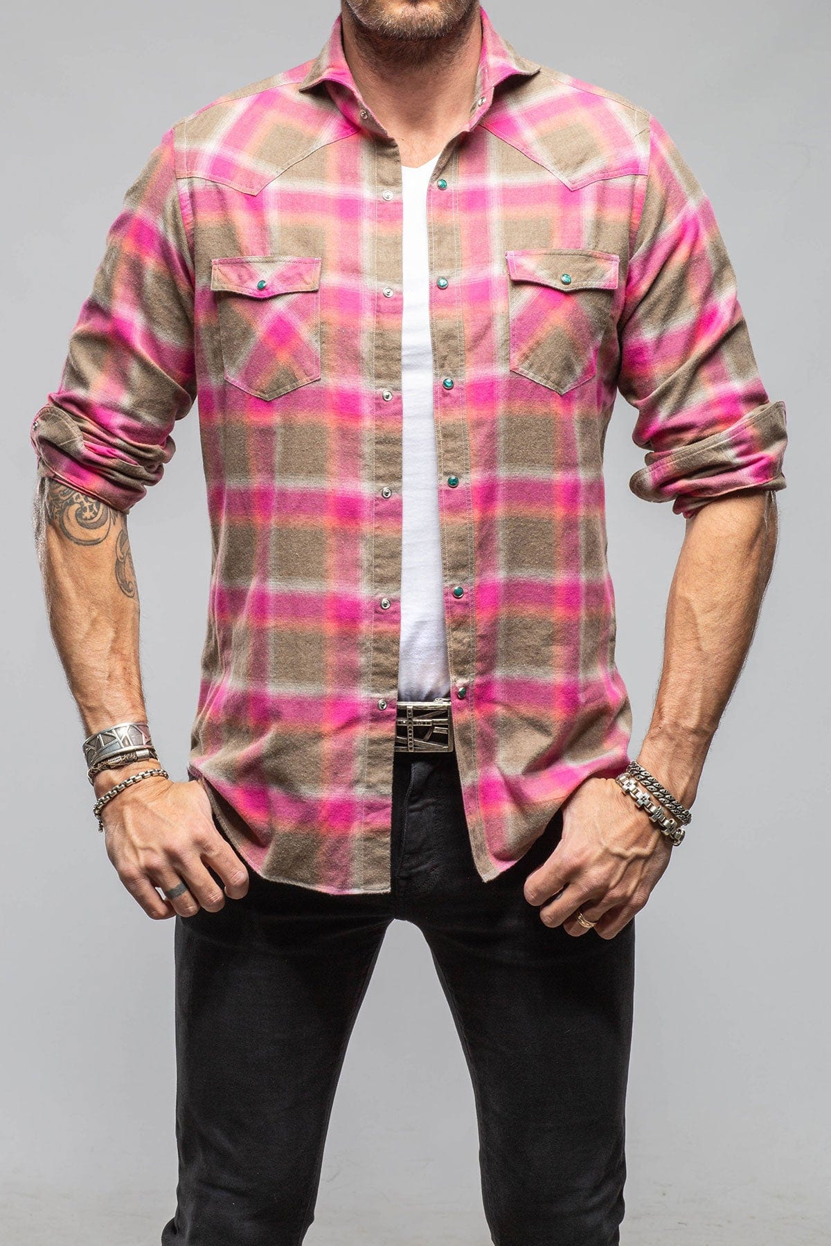 Enchanted Western Cotton Snap In Sprayed Pink - Image 2