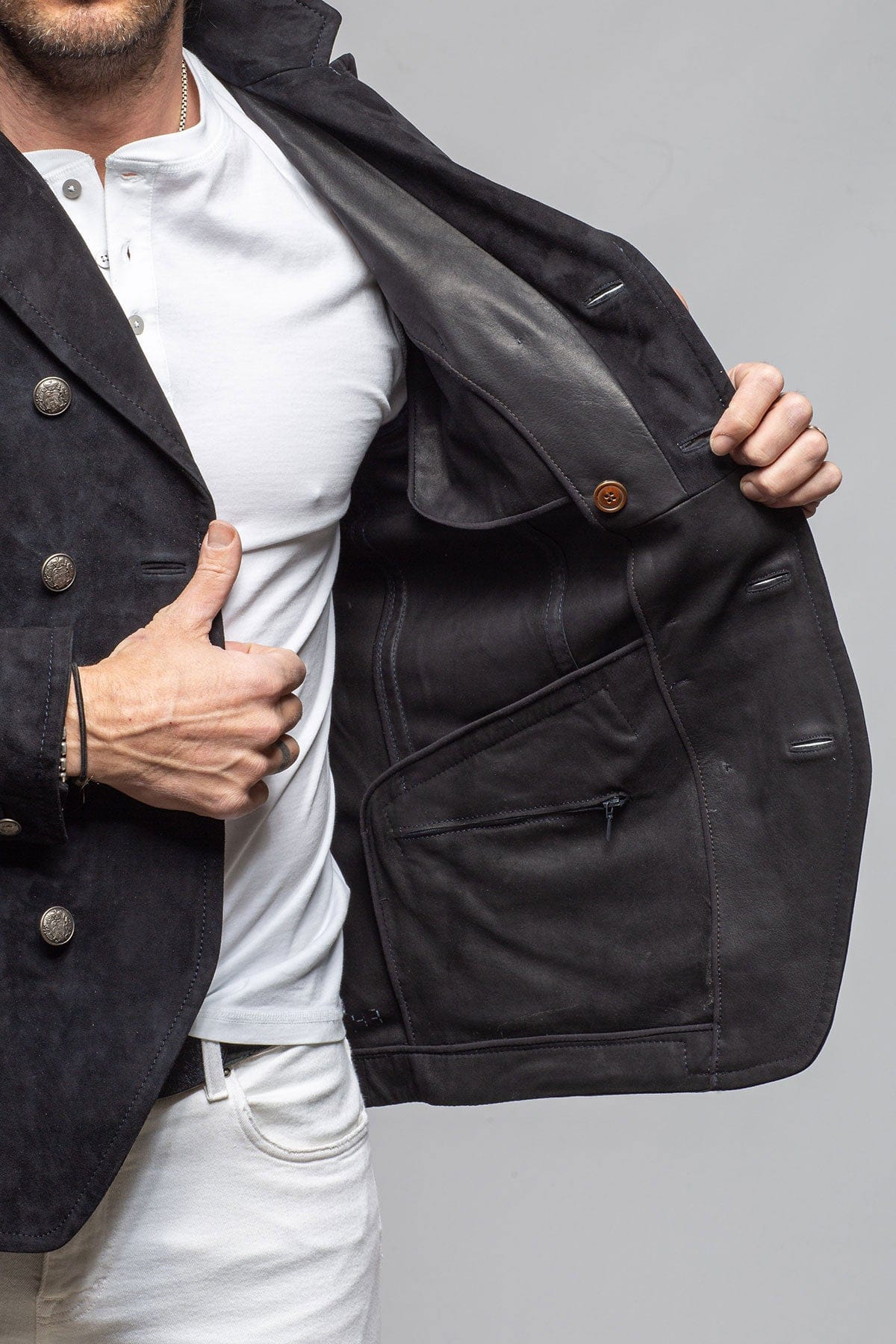 Ernesto Double Breasted Jacket In Navy - Image 4