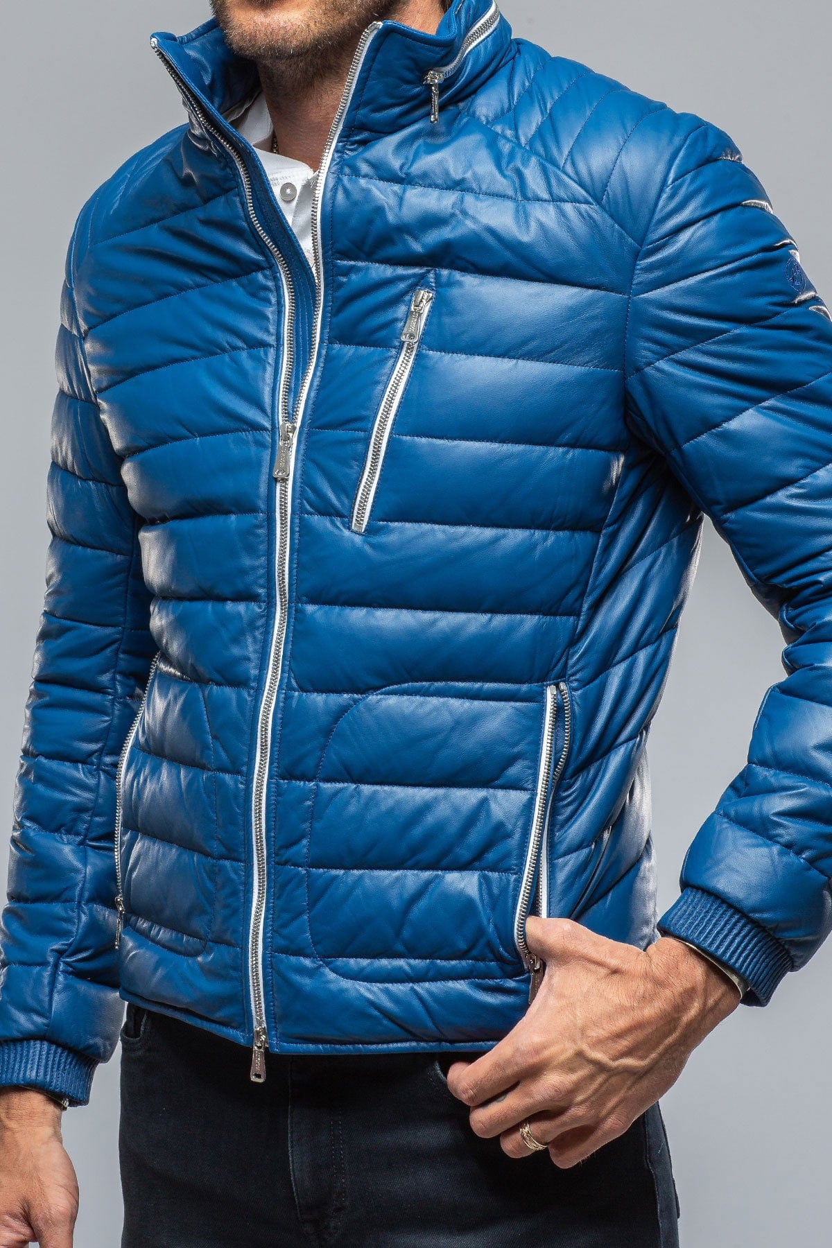 F1 Racer Down Jacket In Blue - Image 4