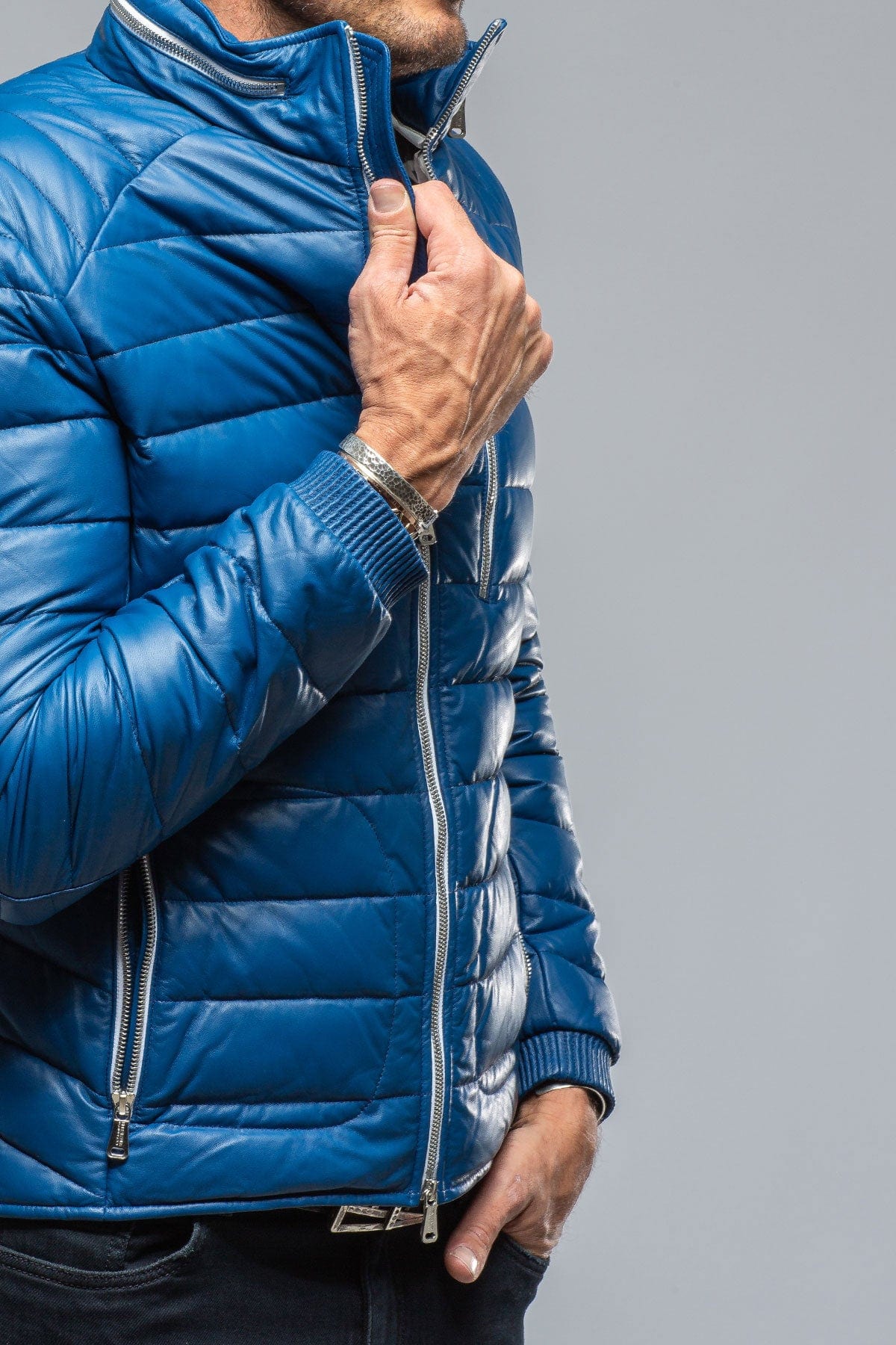 F1 Racer Down Jacket In Blue - Image 6