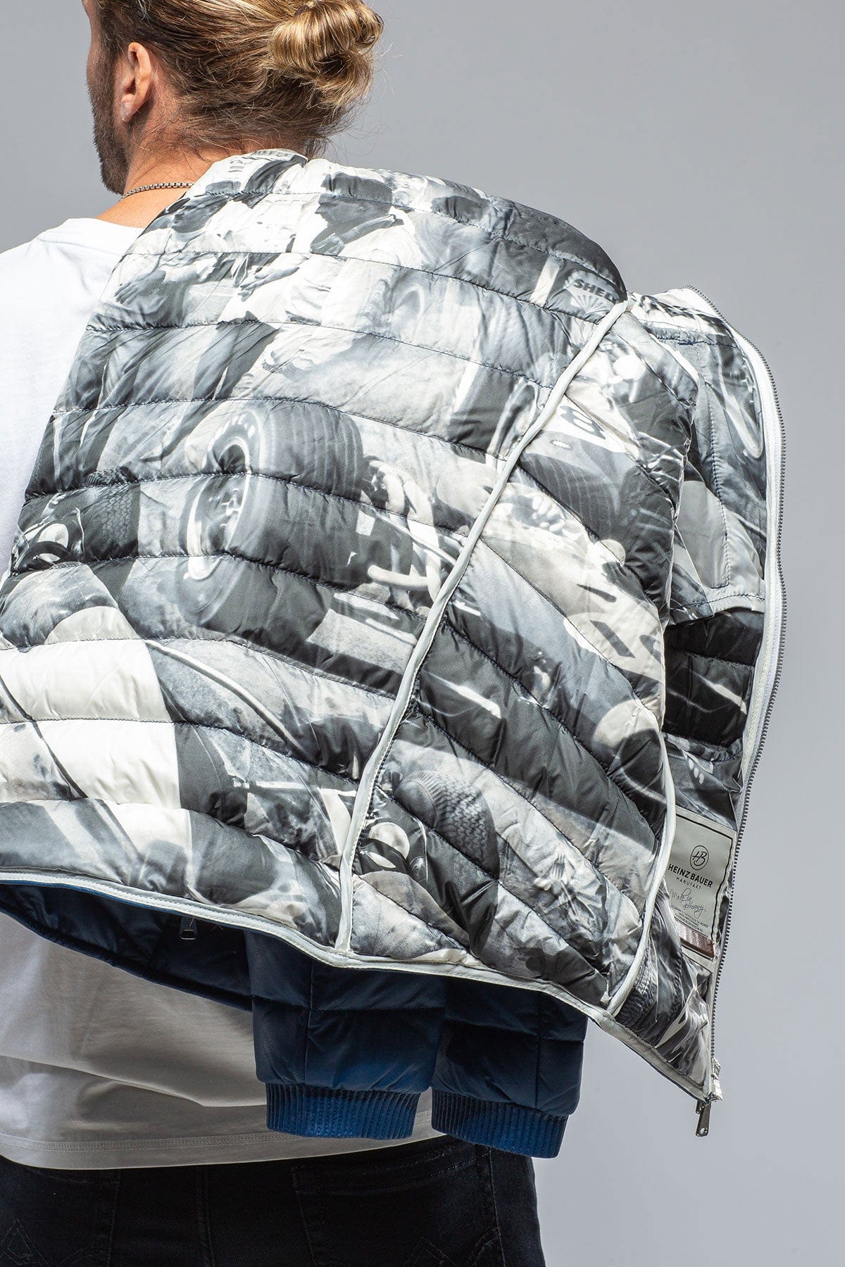 F1 Racer Down Jacket In Blue - Image 8