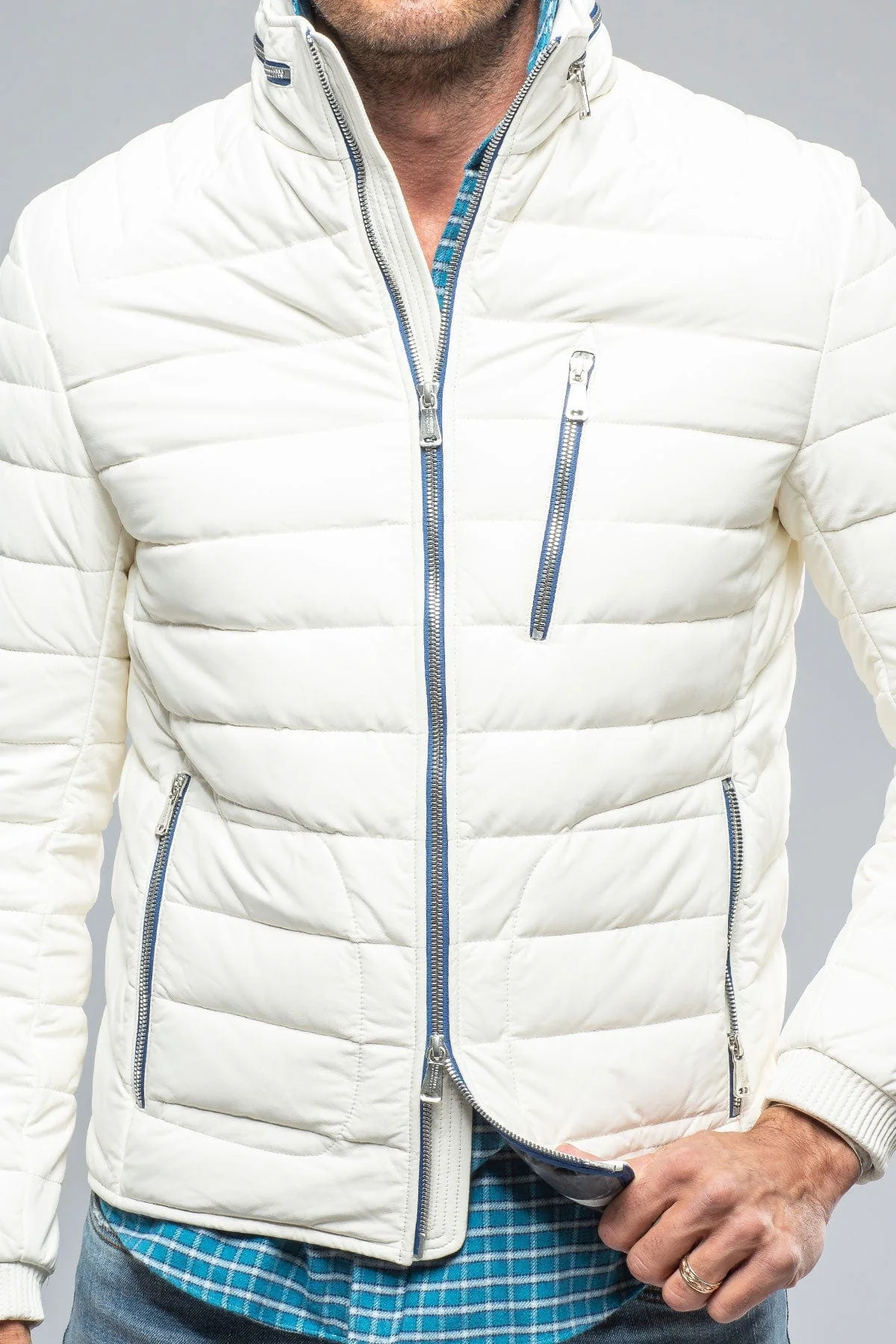 F1 Racer Down Jacket In White - Image 6