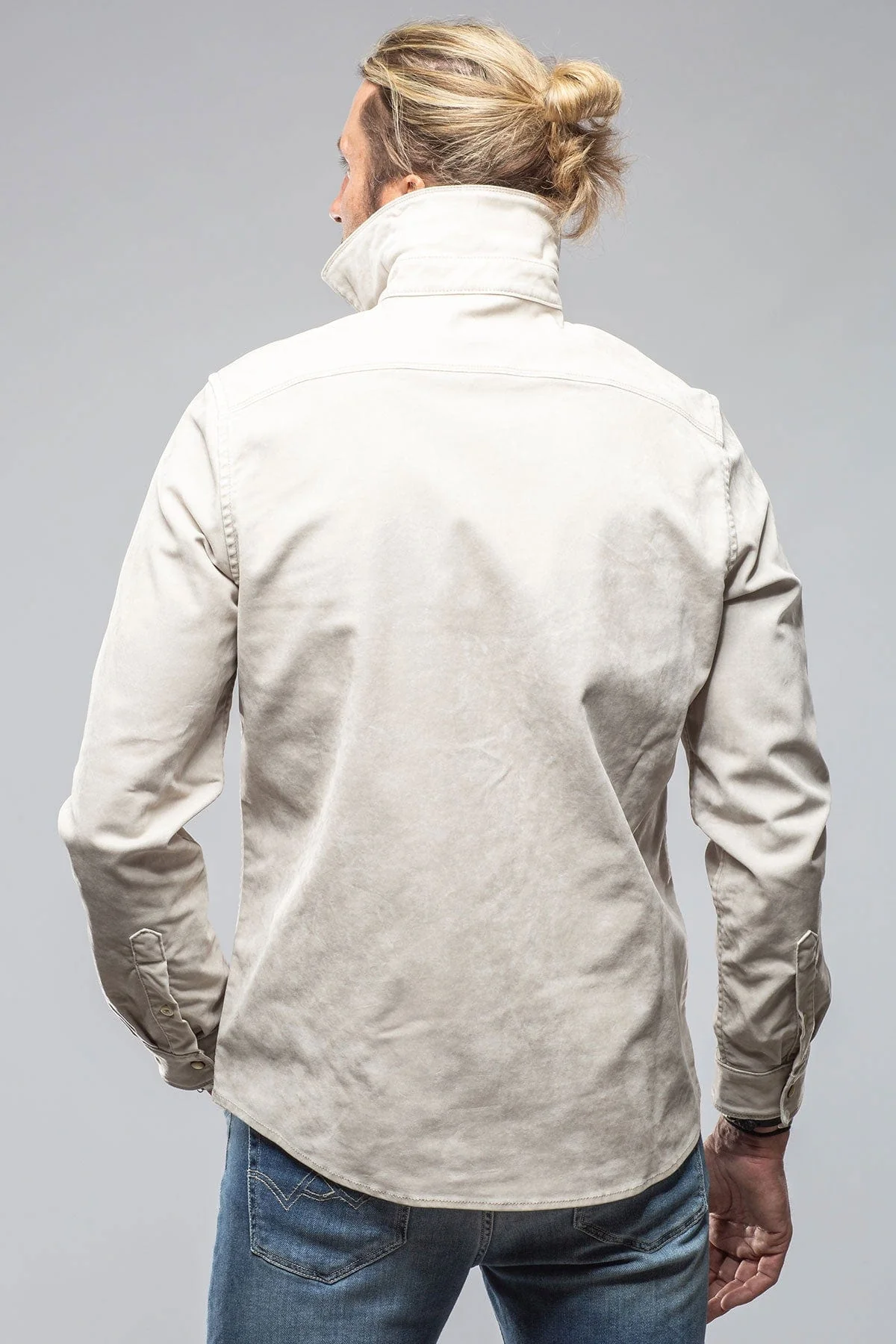 Finn Velvet Finish Shirt In Sasso - Image 2