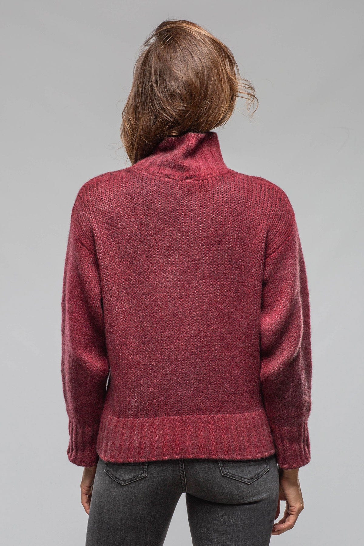 Frecha Mock Neck Sweater In Wine - Image 3