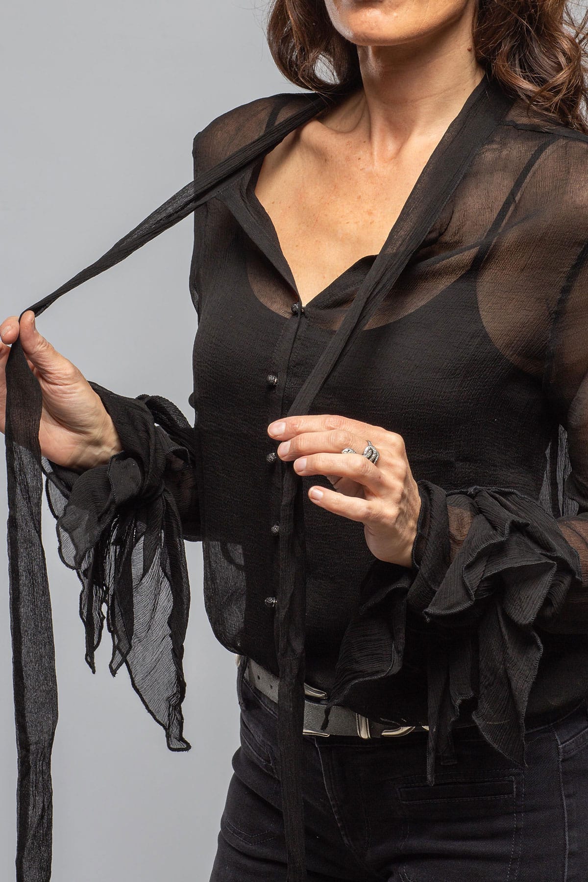 Freya Chiffon Blouse In Black - Image 4