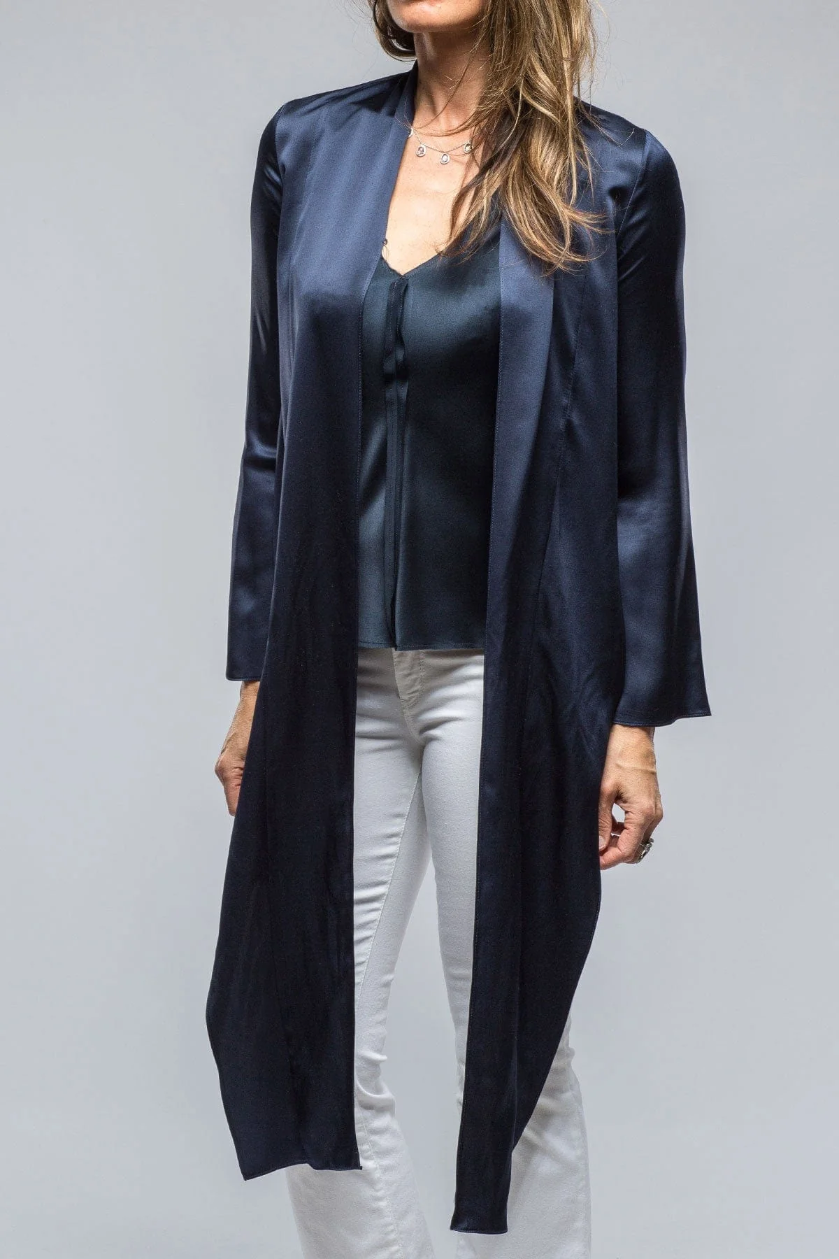 Frontward Wrap Blouse In Navy - Image 2