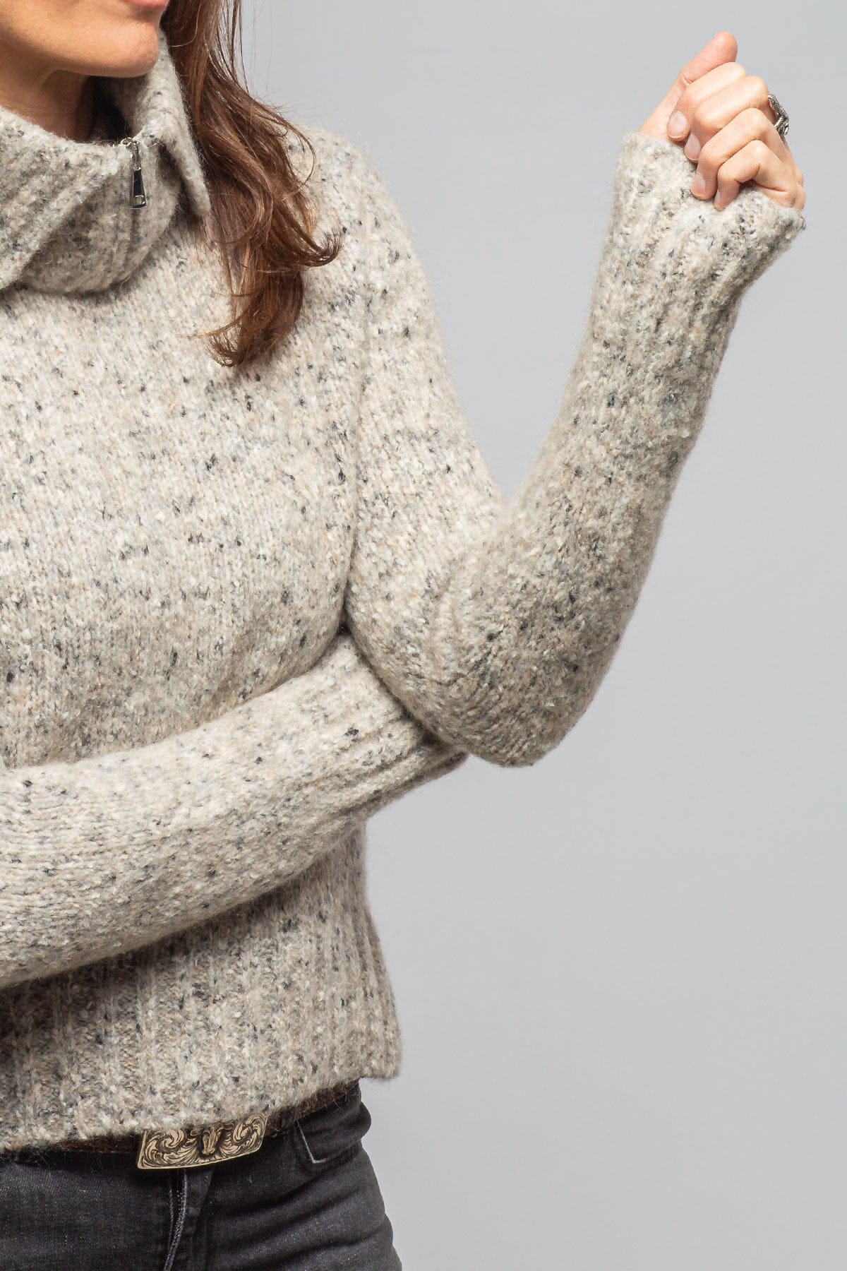 Galway Donegal Knit Sweater In Ghiaccio - Image 3
