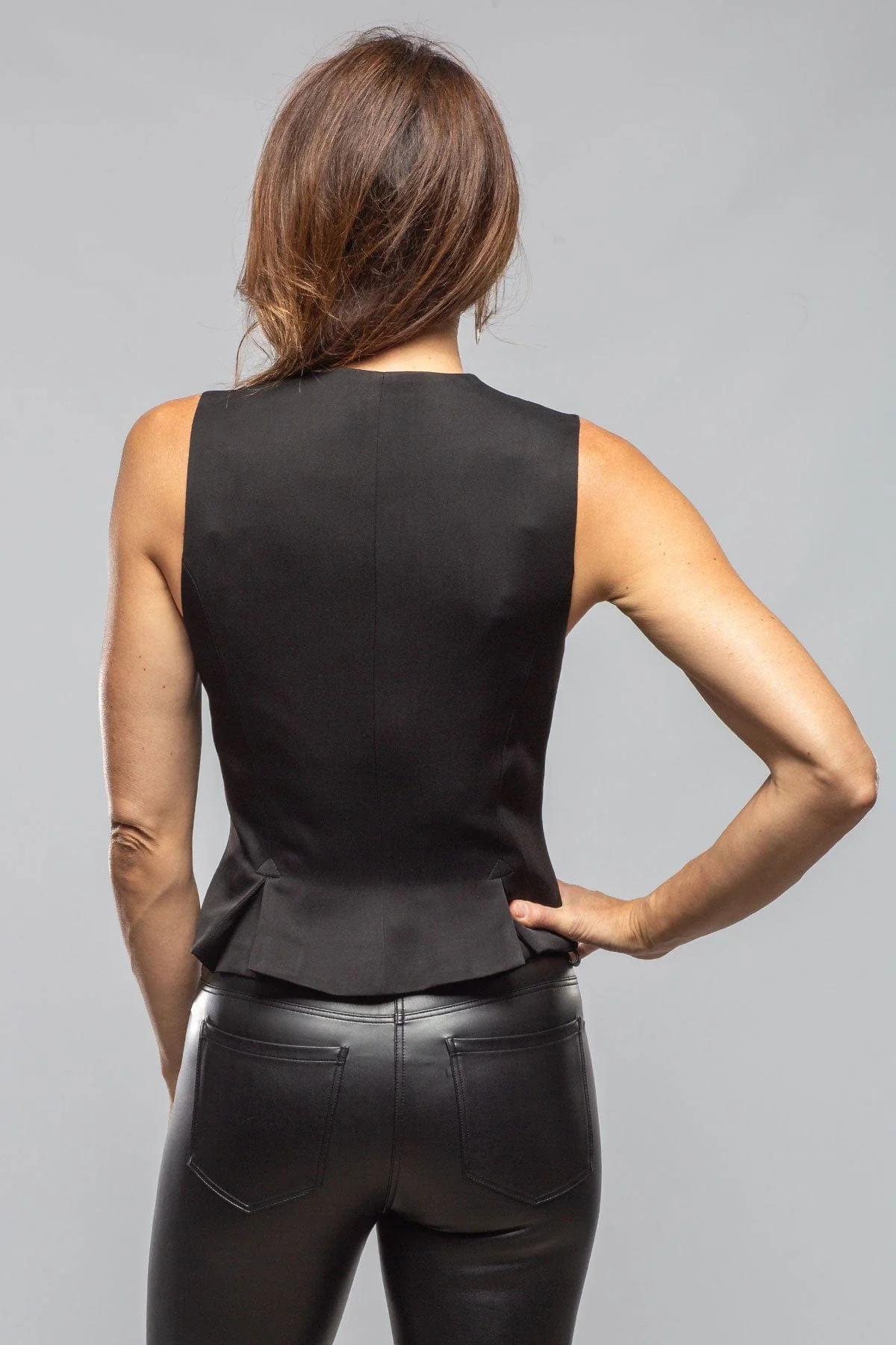 Georgina Sharkskin Vest In Black - Image 3