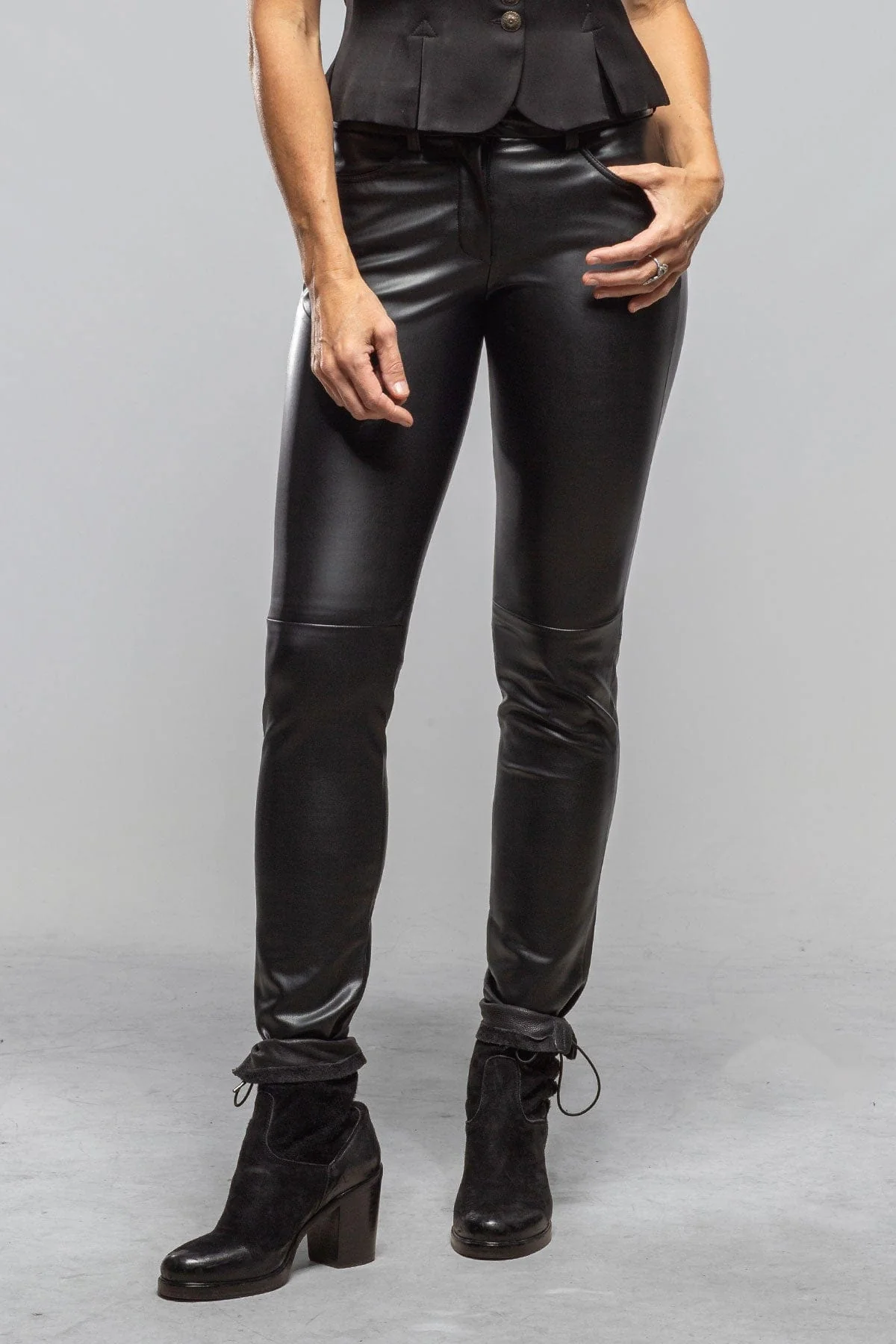 Georgina Sharkskin Vest In Black - Image 6