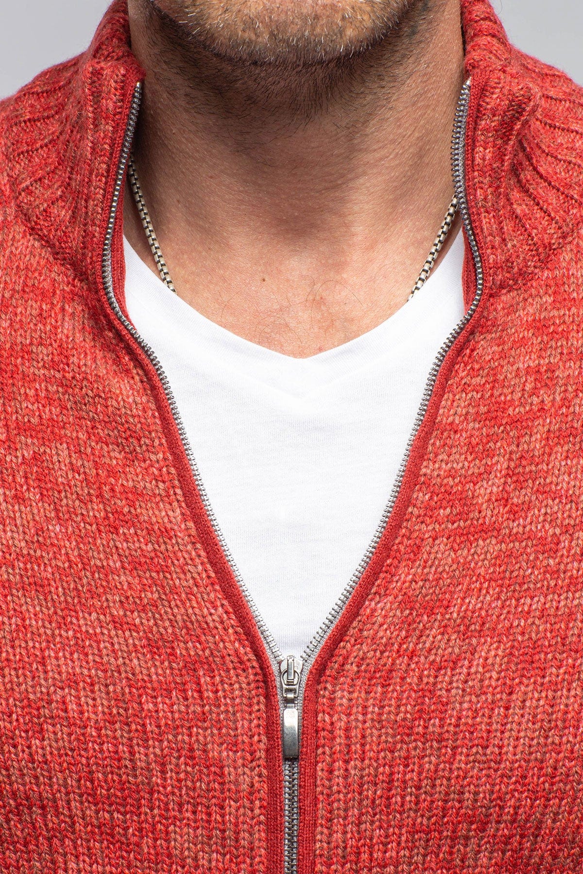 Giuseppe Full Zip Cashmere Sweater In Red - Image 8