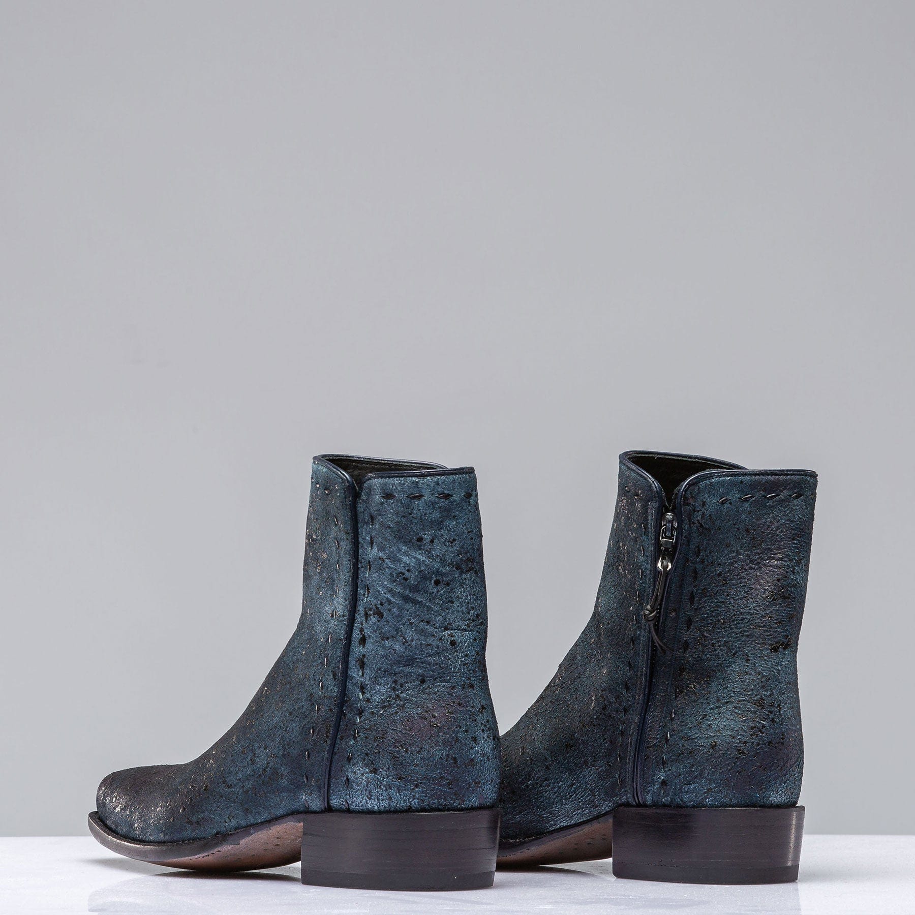 Goat Suede Zorro In Vintage Denim Blue - Image 4