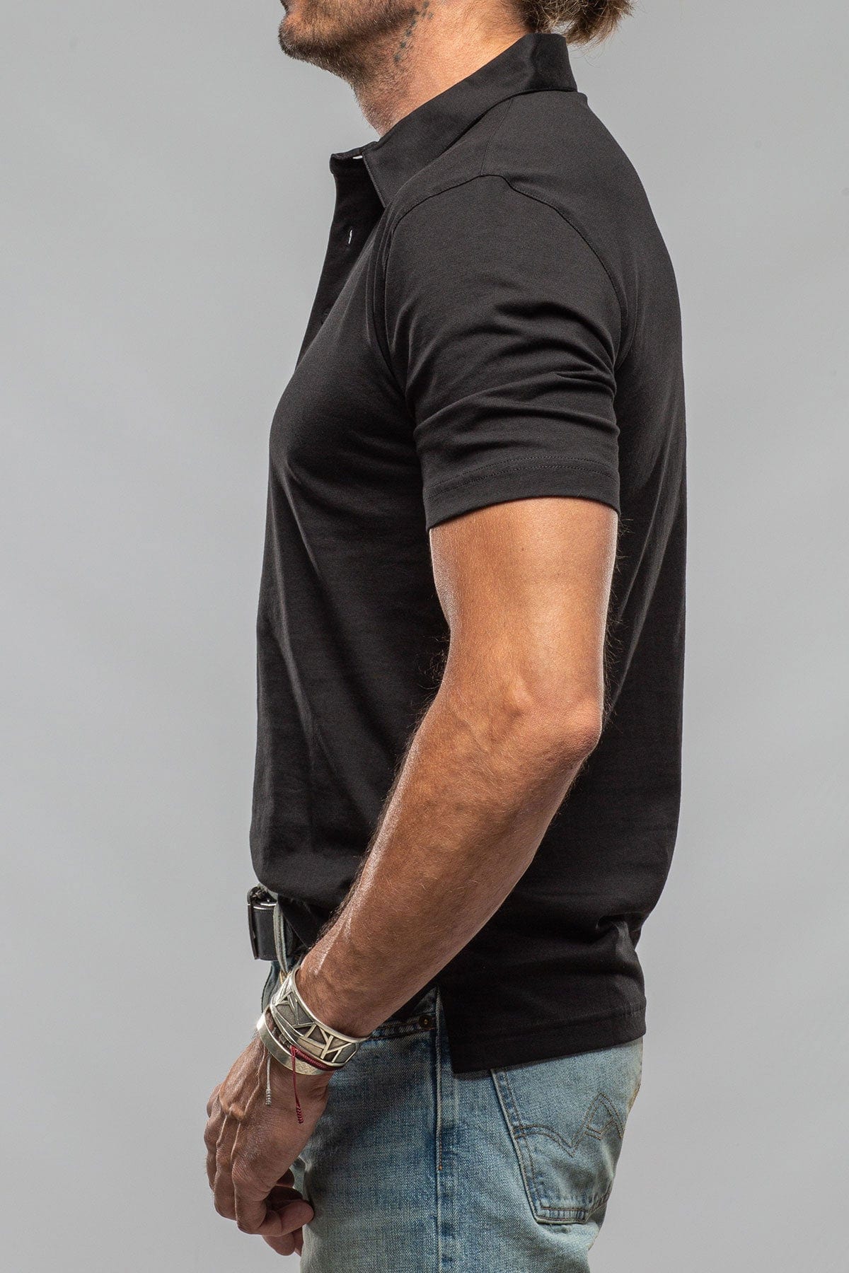 Cruz Cotton Polo in Black - Image 3