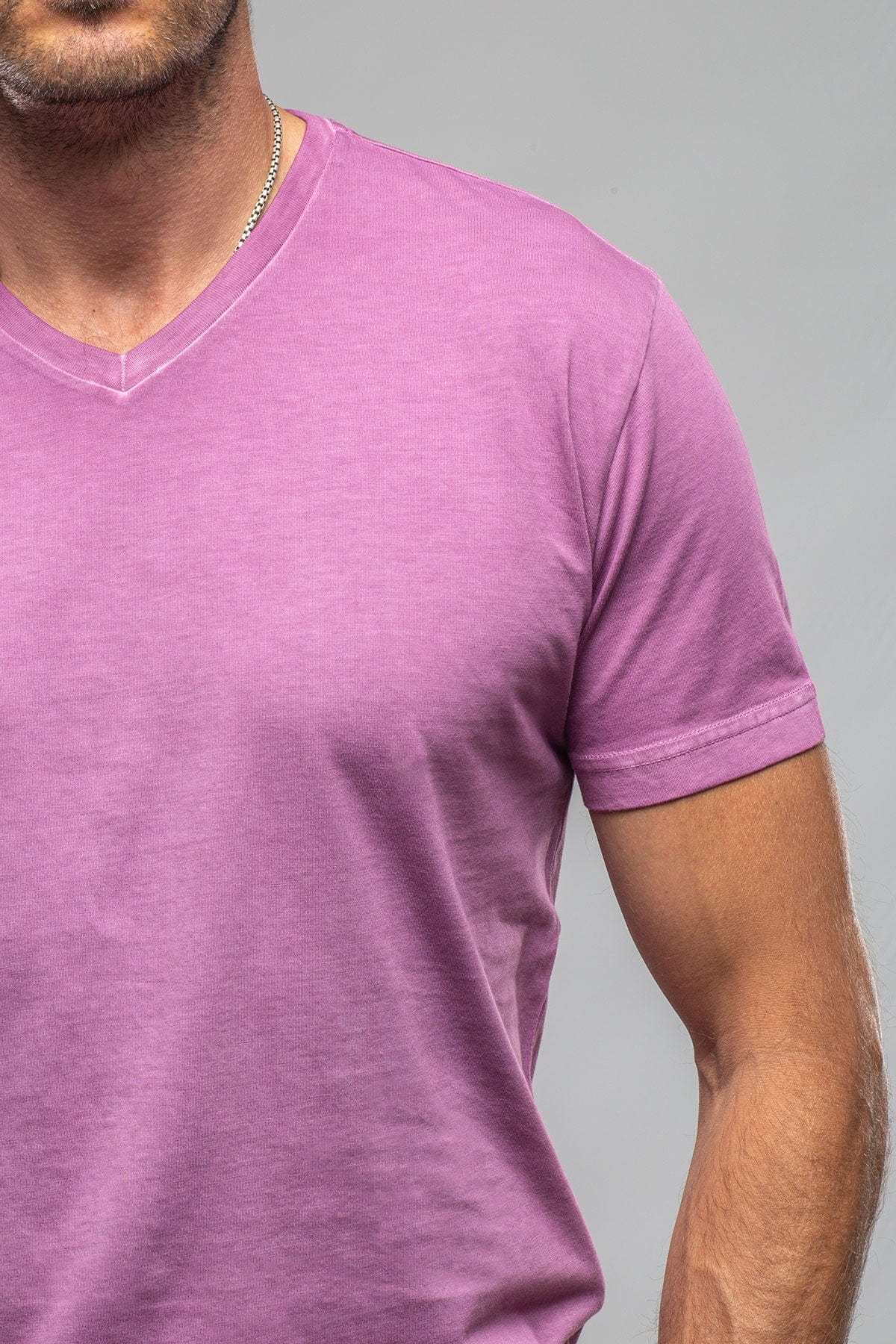 Siena Cotton V Neck In Plum - Image 2