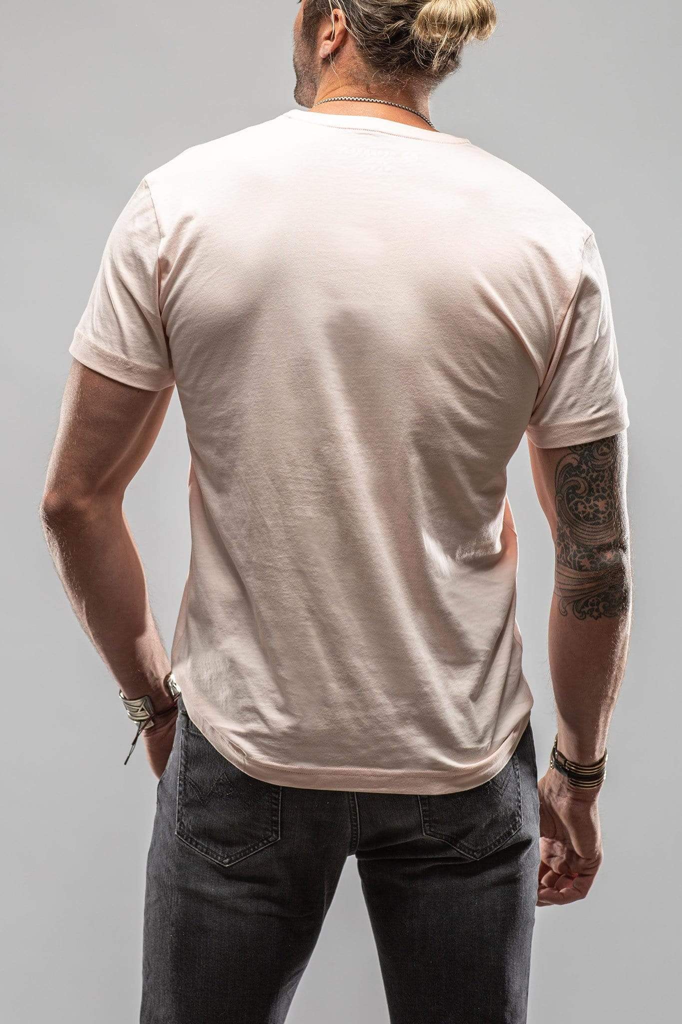 Siena Cotton V Neck Tee In Pink - Image 3