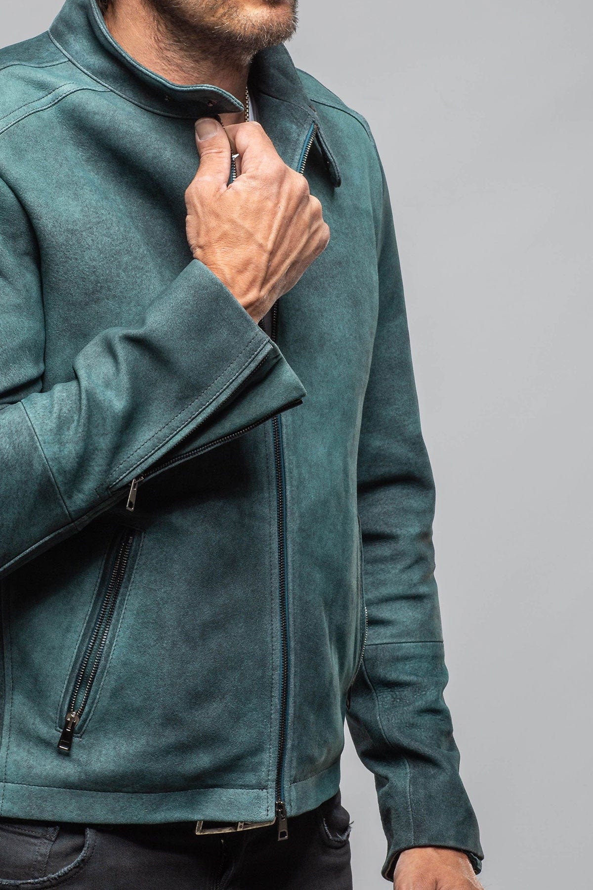 Hartwill Suede Moto In Ottanio - Image 3