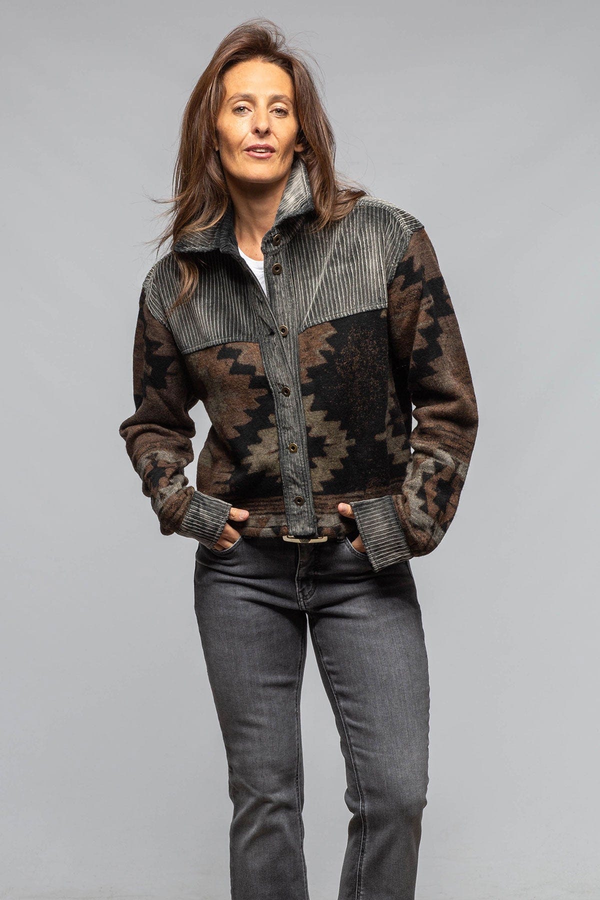 Hickory Blanket Jacket In Charcoal - Image 2