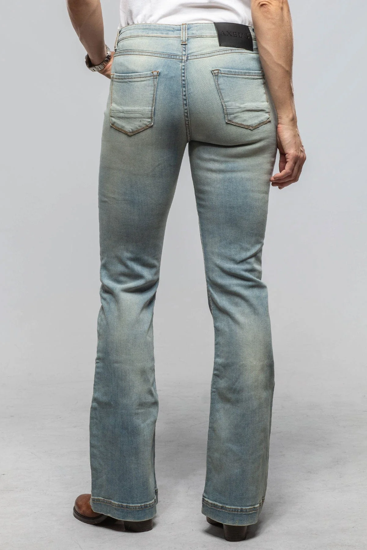 Jordan Fringe Flare Jean In Dublin Blue Wash - Image 3