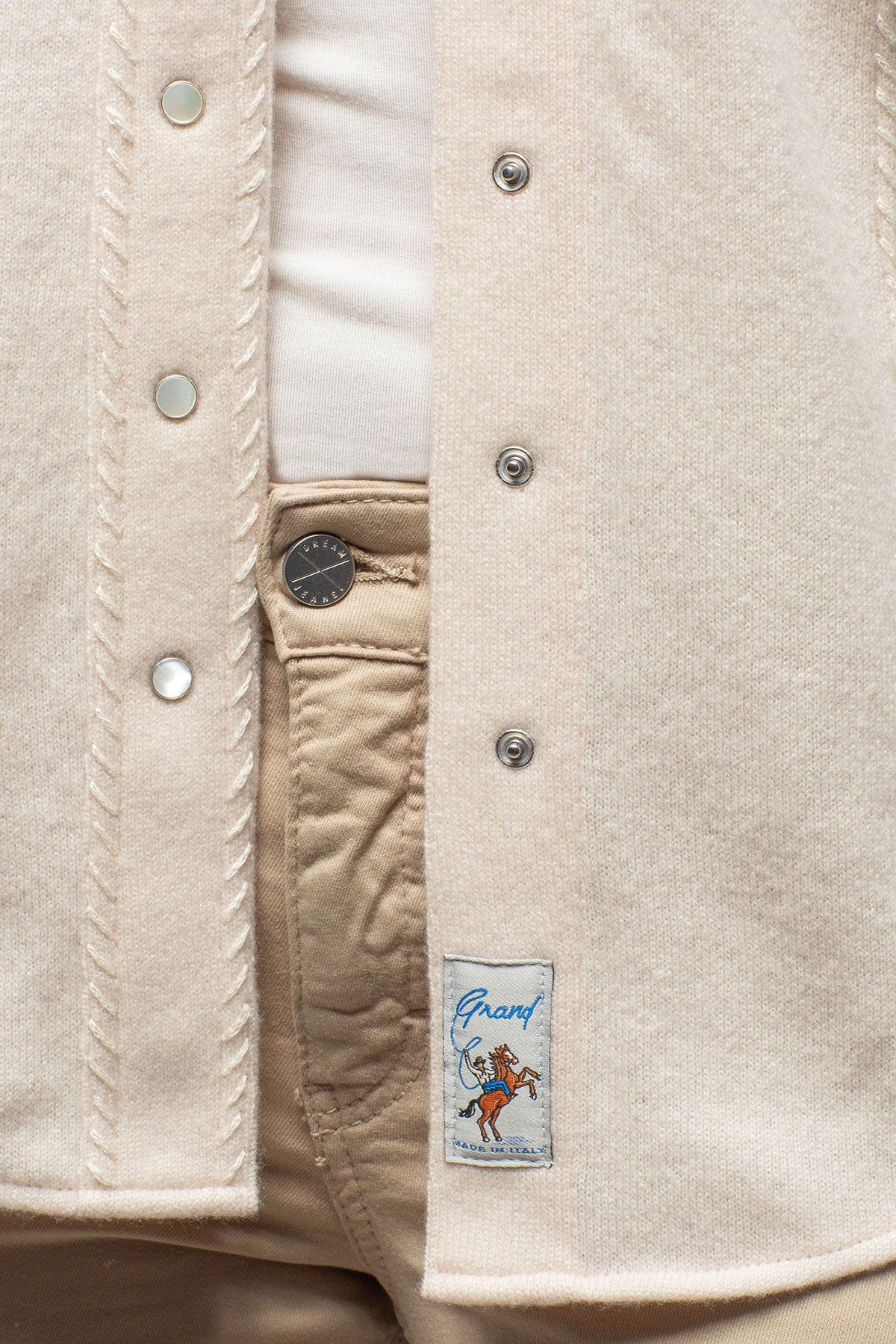 Juliette Embroidered Cashmere Western Shirt In Cream - Image 6