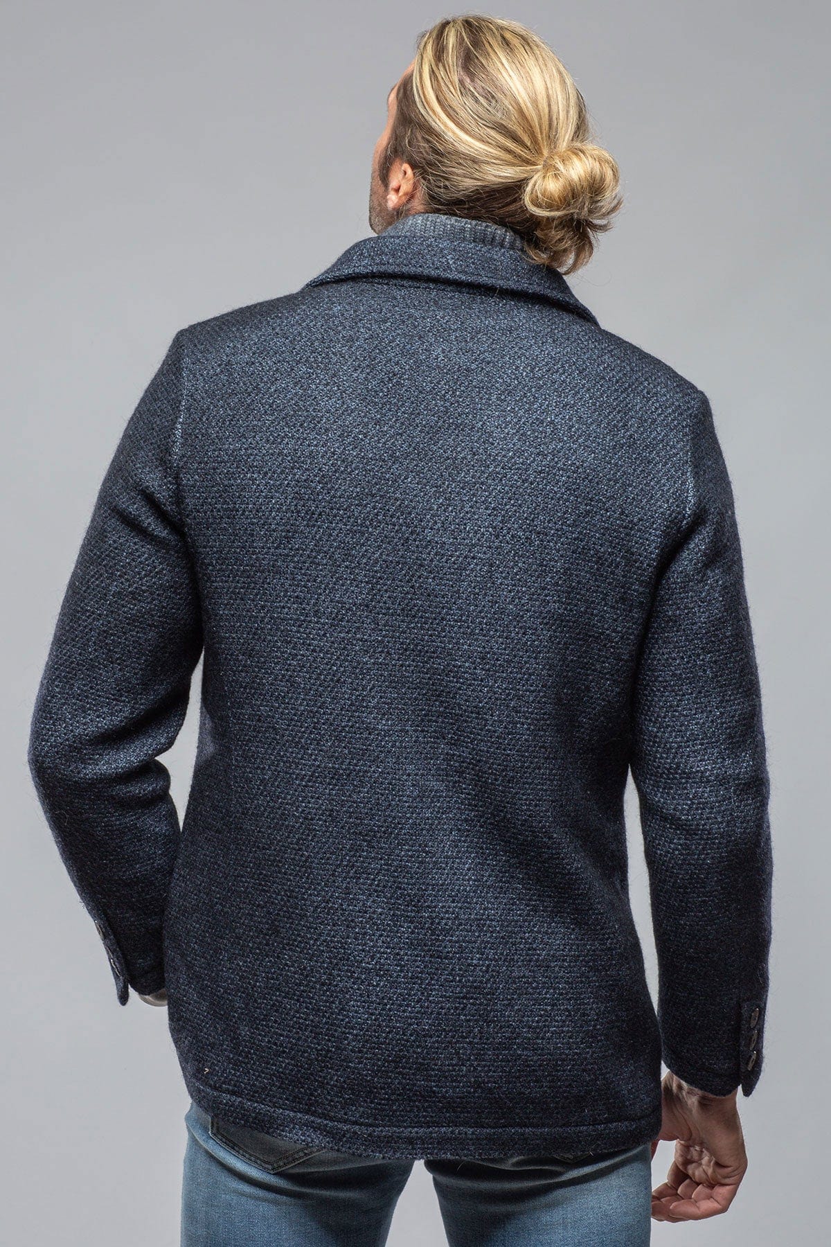 Juneau 3/4 Knit Coat In Navy - Image 2