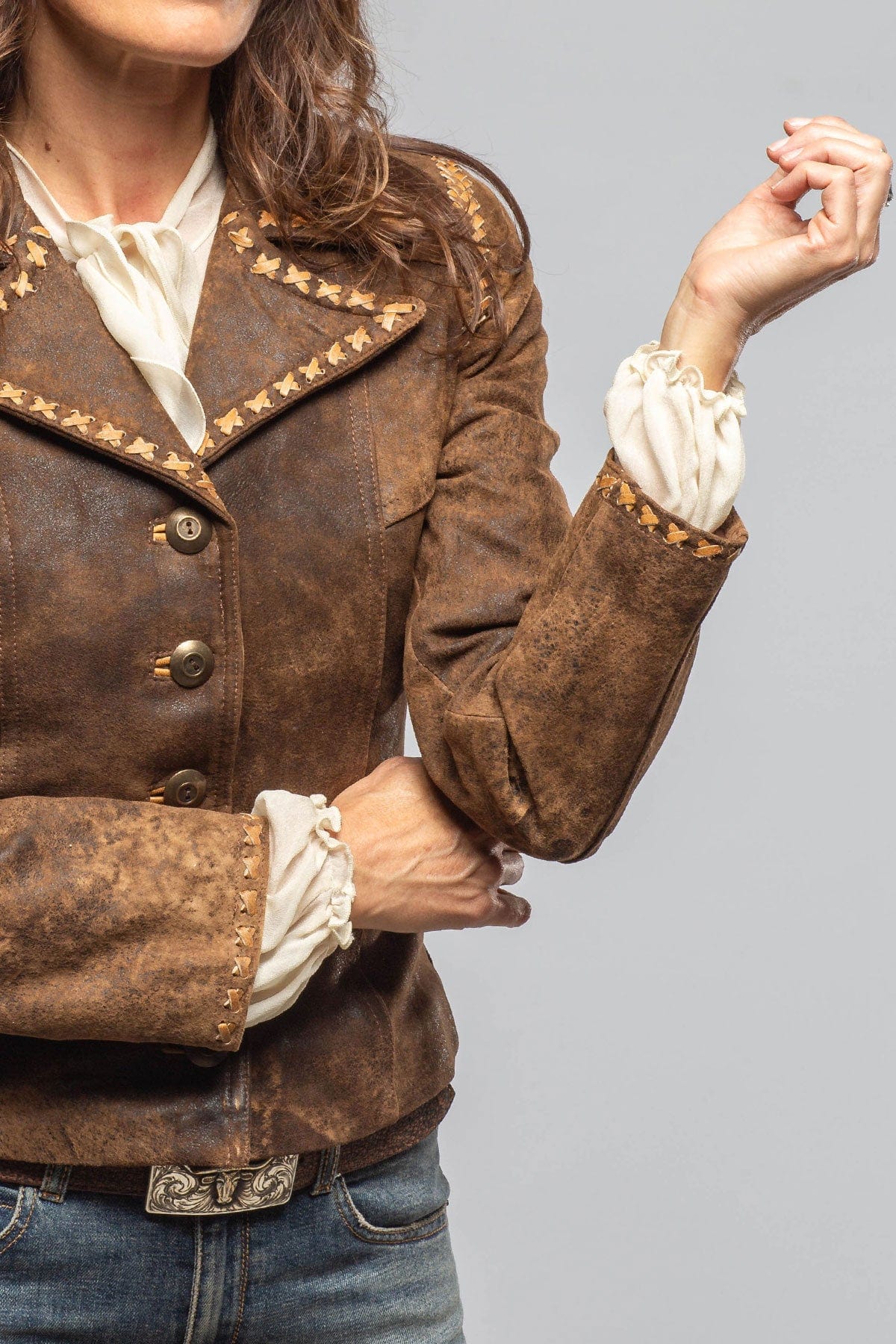 Camy Short Hand-Stitched Lambskin Jacket - Image 2