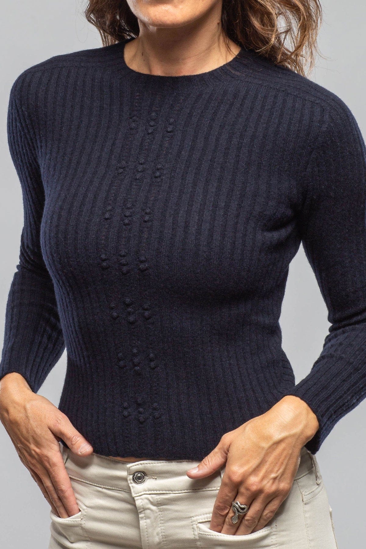 Kerry L/S Ribbed Top In Notte - Image 4