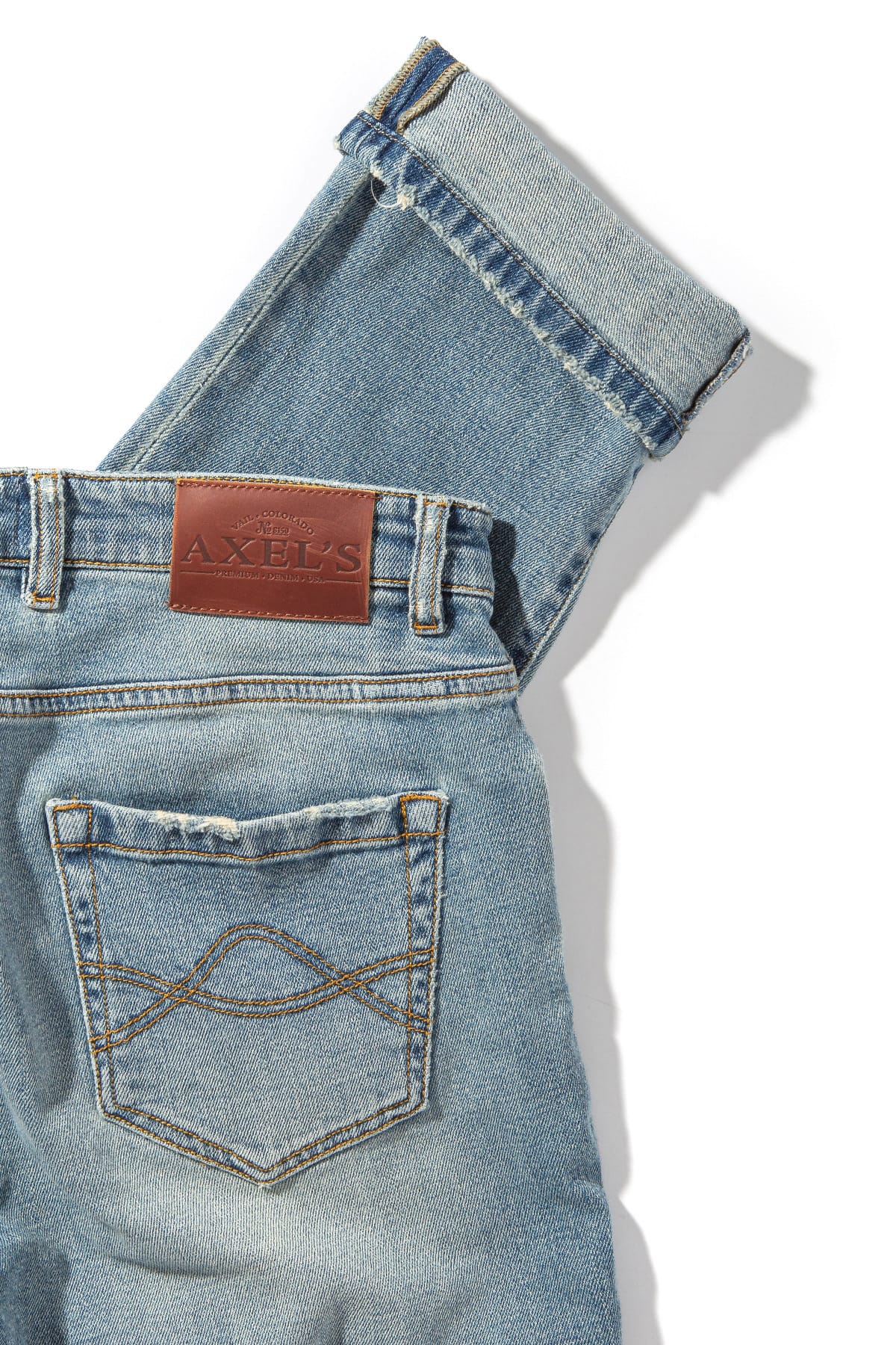 Kingman Denim In Light Wash Gold Stitch - Image 3