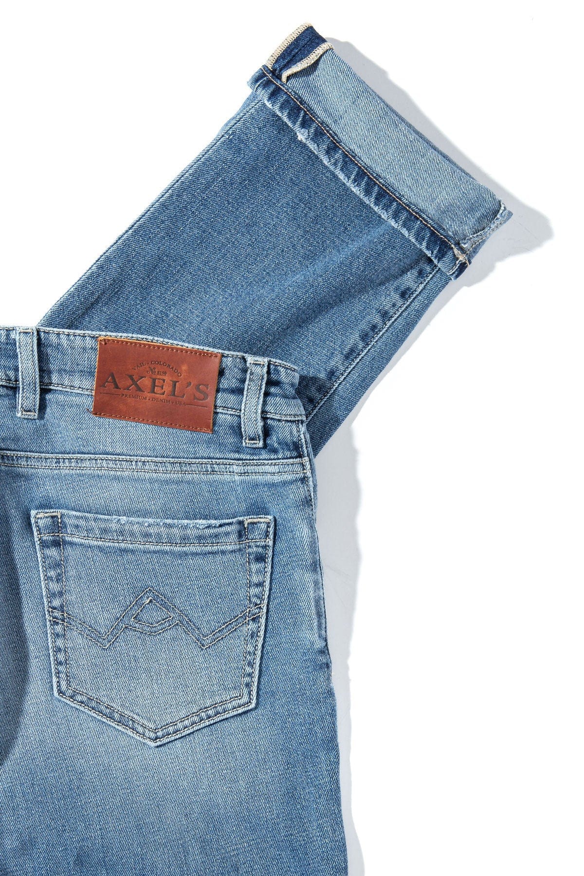 Kingman Denim In Light Wash Beige Stitch - Image 3