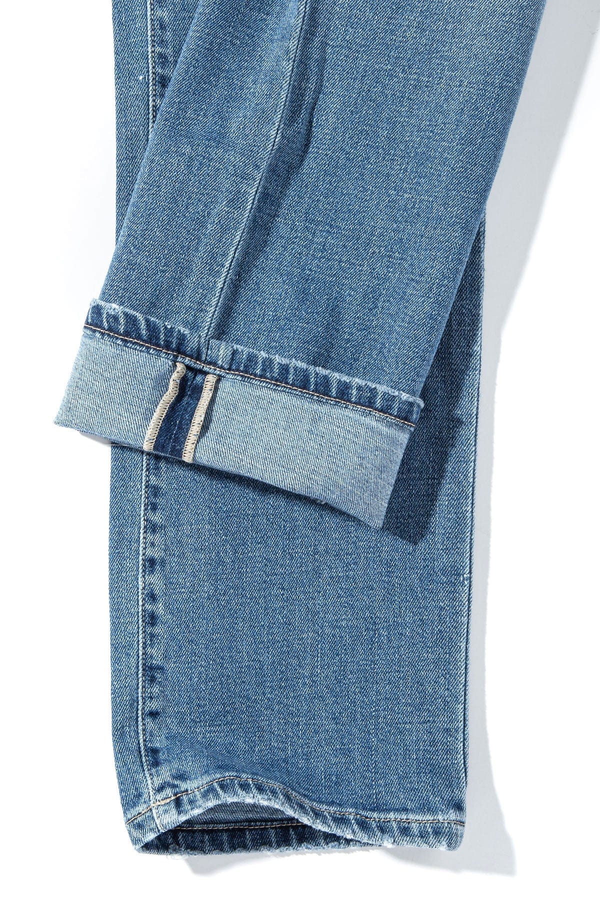 Kingman Denim In Light Wash Beige Stitch - Image 4