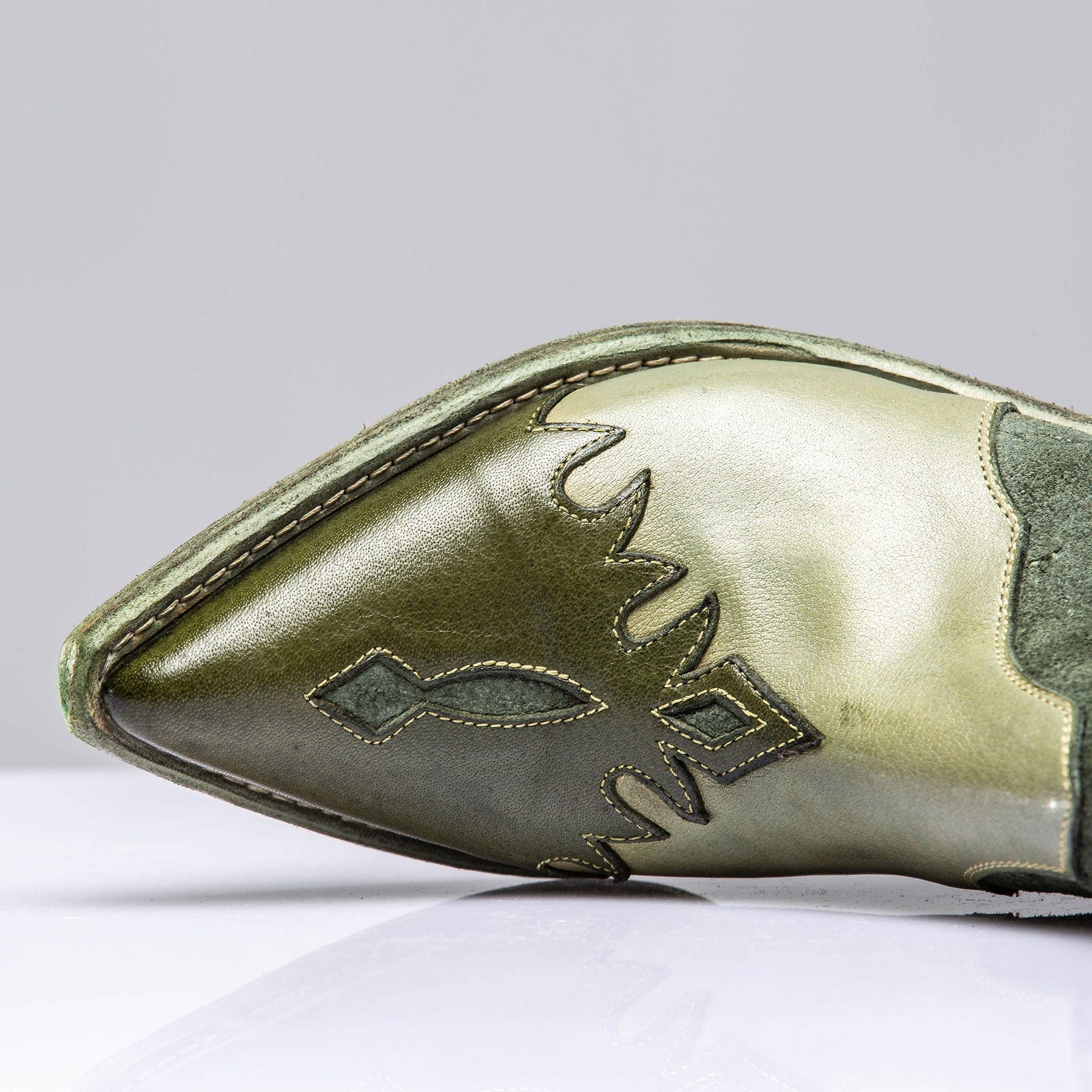 Luz Leather & Suede Boots In Green - Image 4