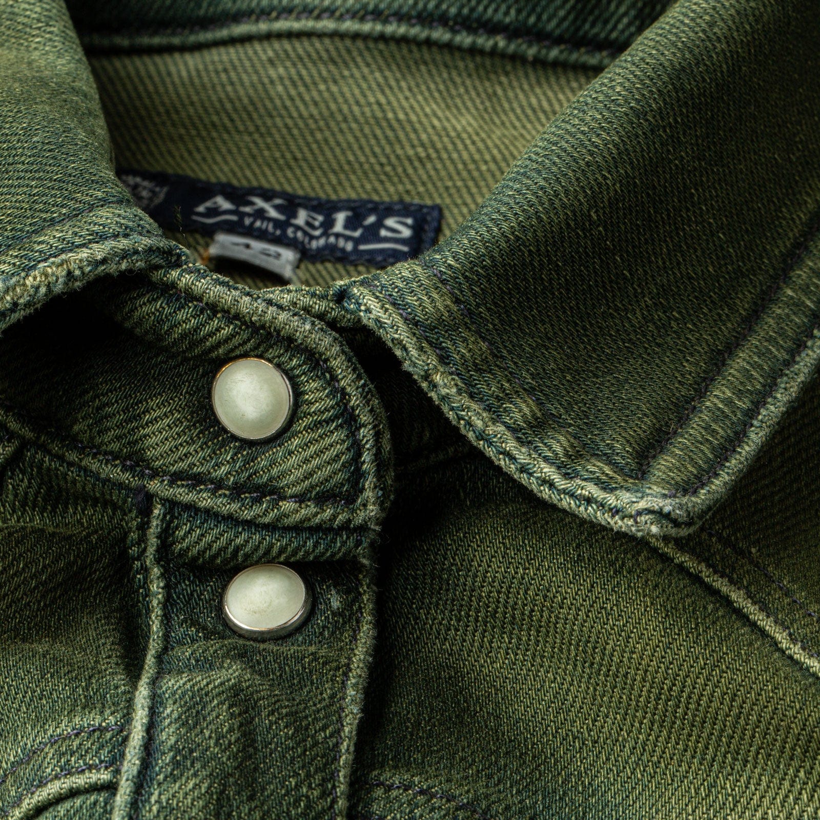 Maddi Fitted Western Snap Shirt In Avocado Over Dye - Image 7