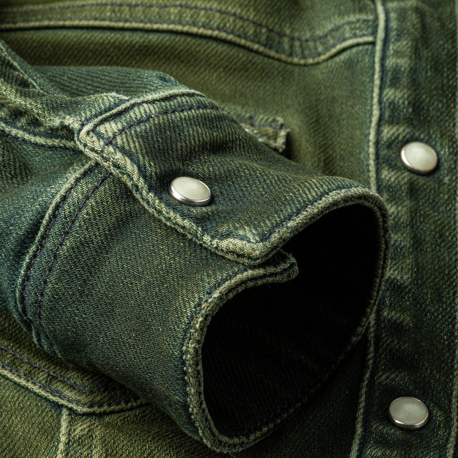 Maddi Fitted Western Snap Shirt In Avocado Over Dye - Image 8