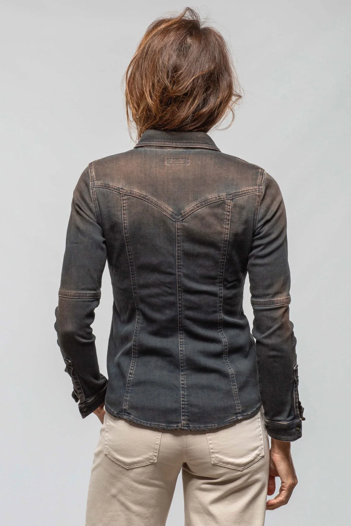 Maddi Fitted Western Snap Shirt In Wenge Over Dye - Image 6